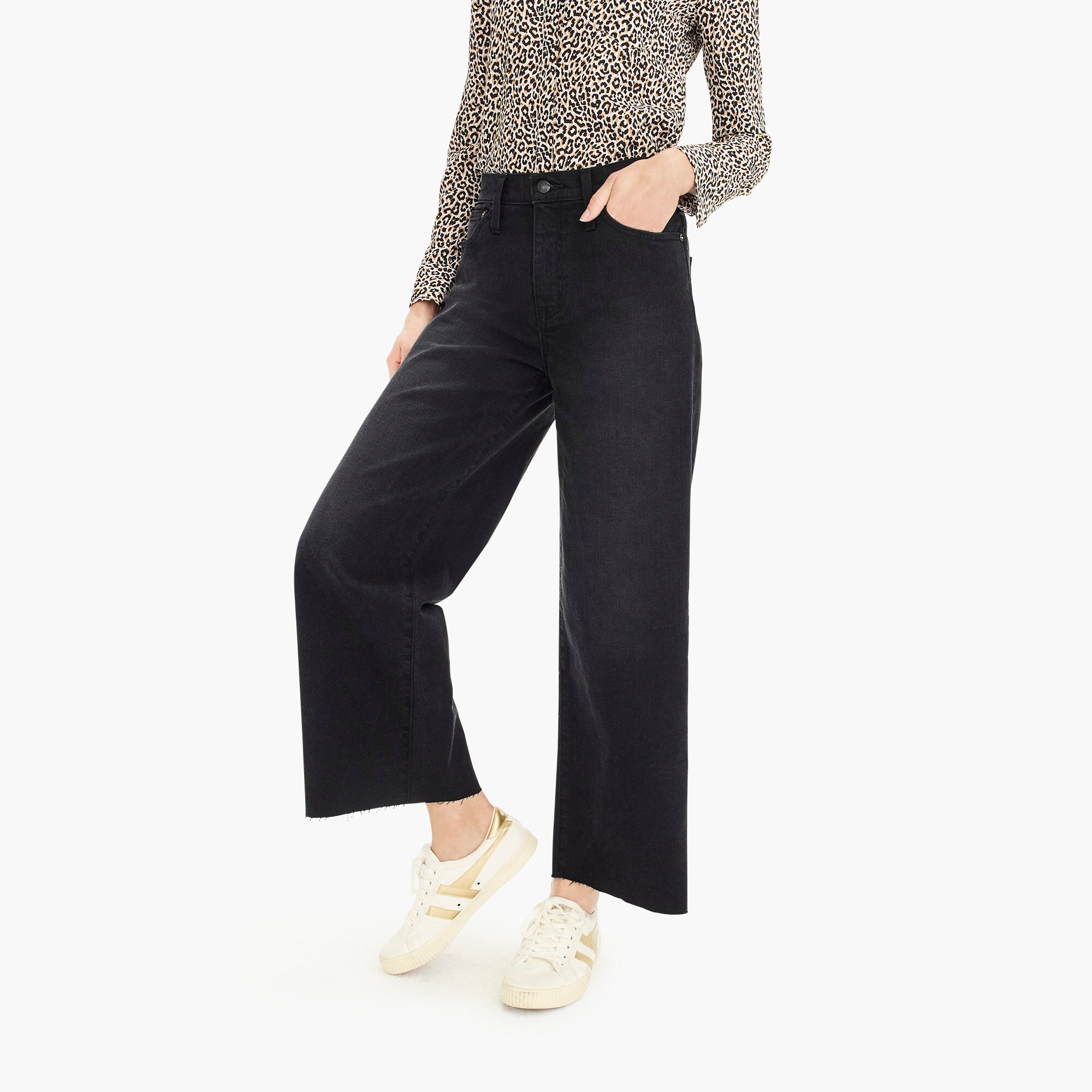 point sur wide leg crop jeans