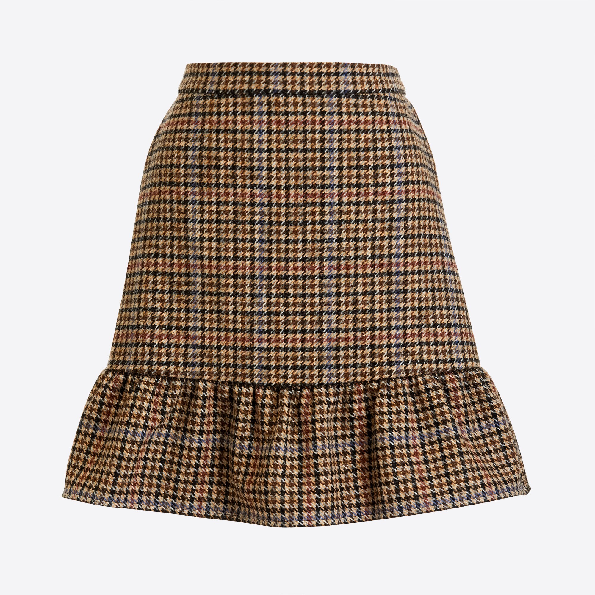 Factory Houndstooth Flounce Mini Skirt For Women
