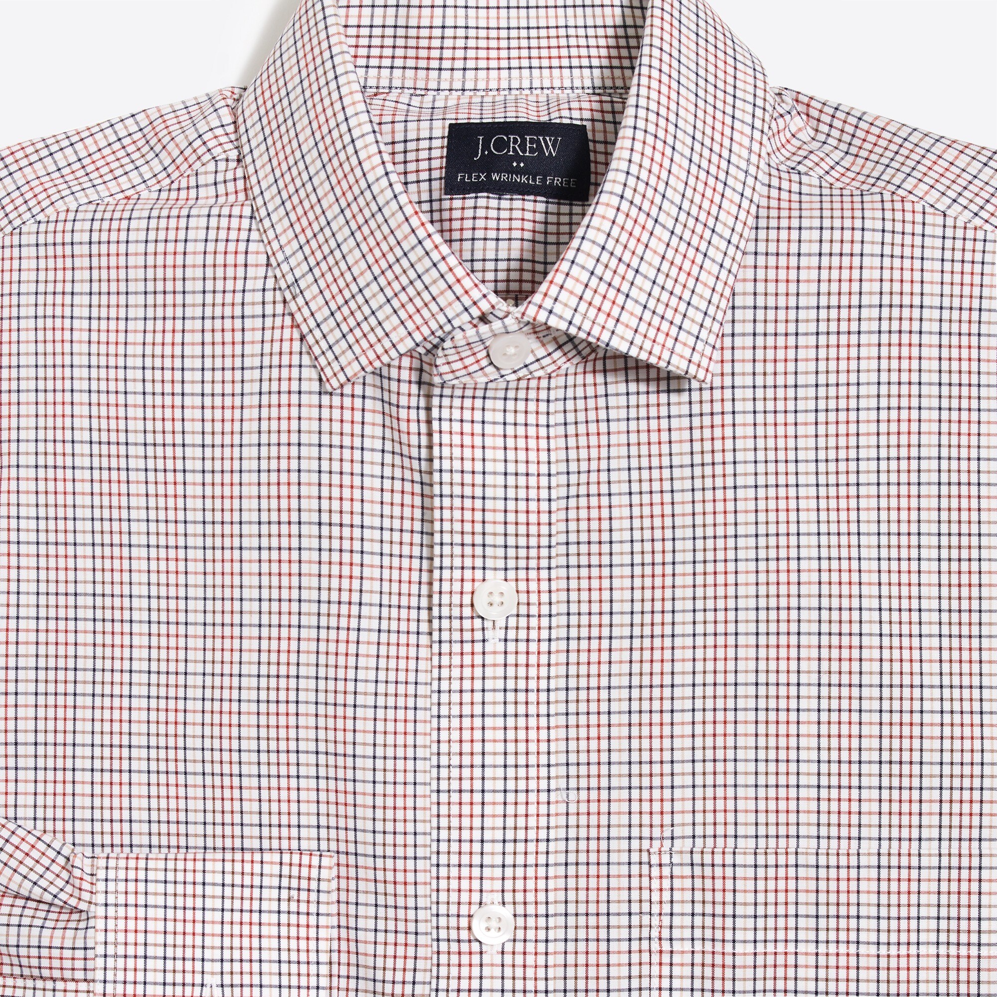 Thompson slim-fit flex wrinkle-free shirt in mini tattersall