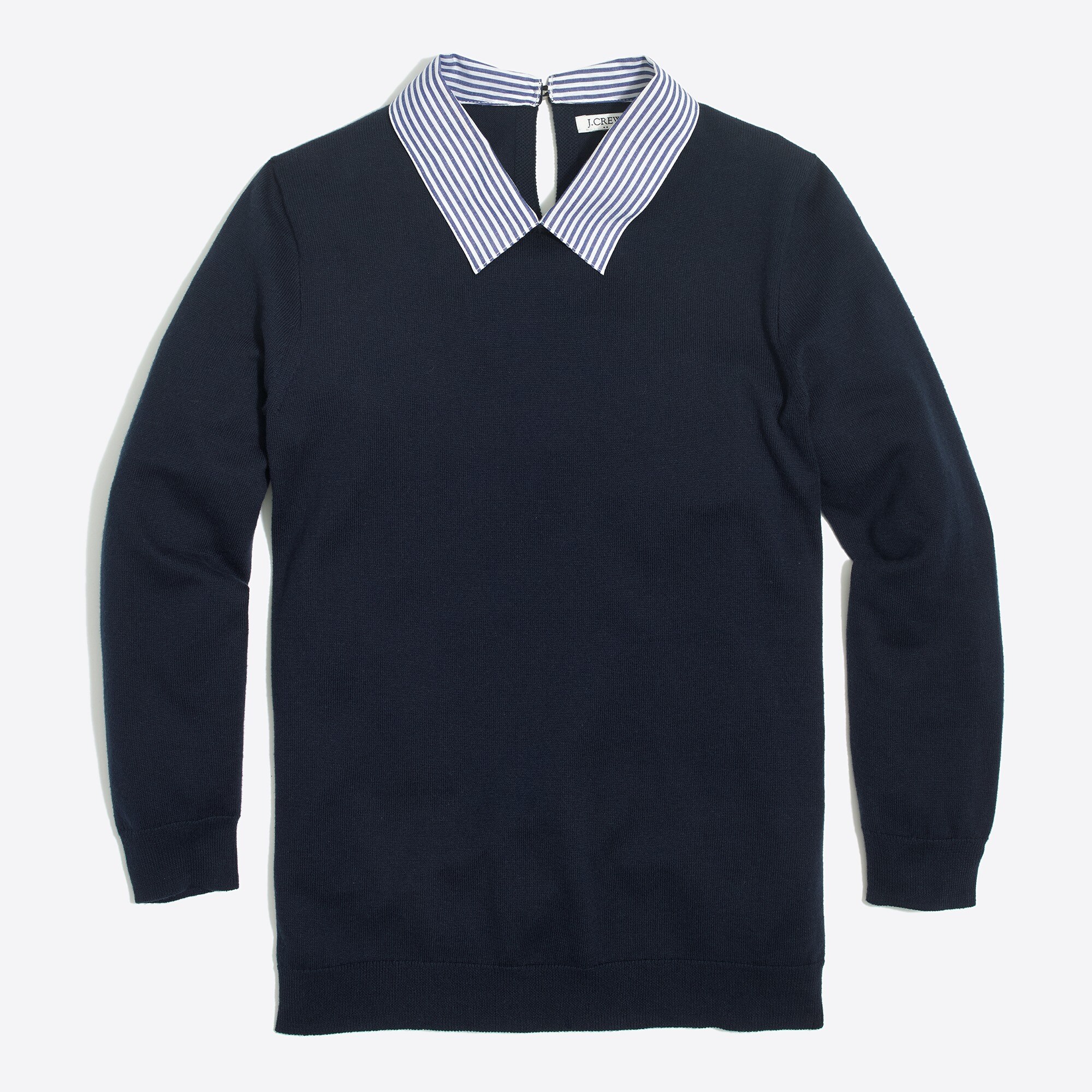 Woven-collar sweater