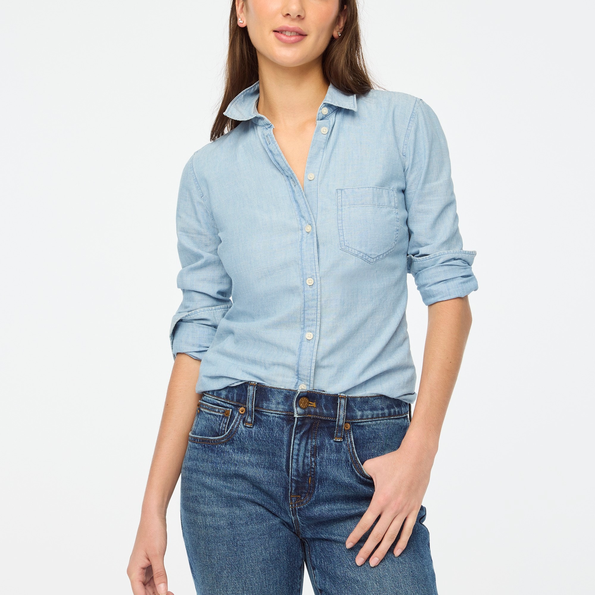 factory: chambray shirt in signature fit for women