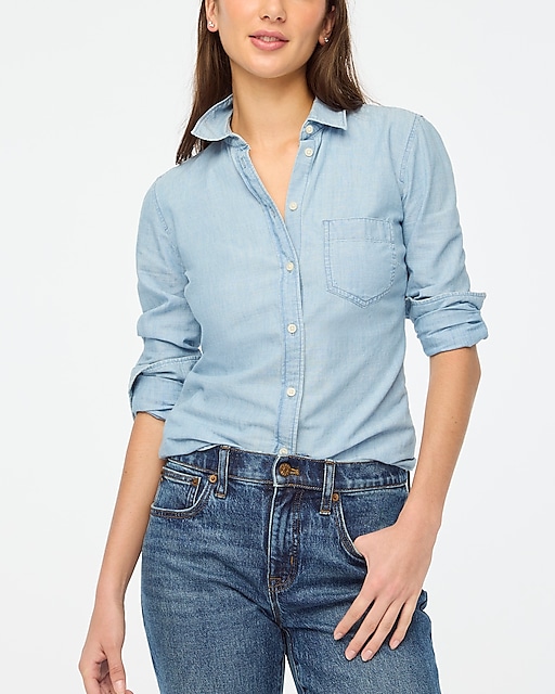 womens Petite chambray shirt in signature fit