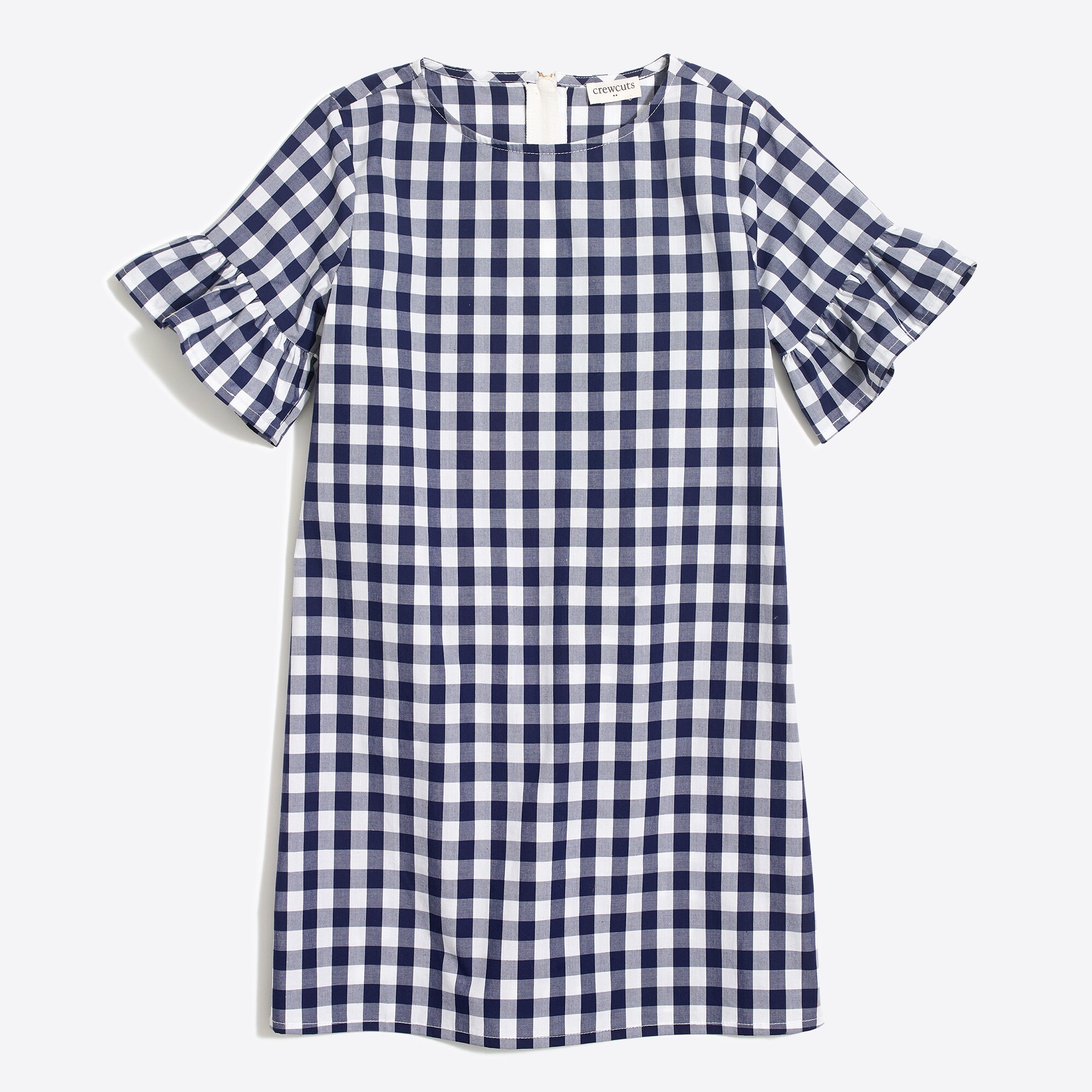 girls' flutter-sleeve dress in gingham for girls