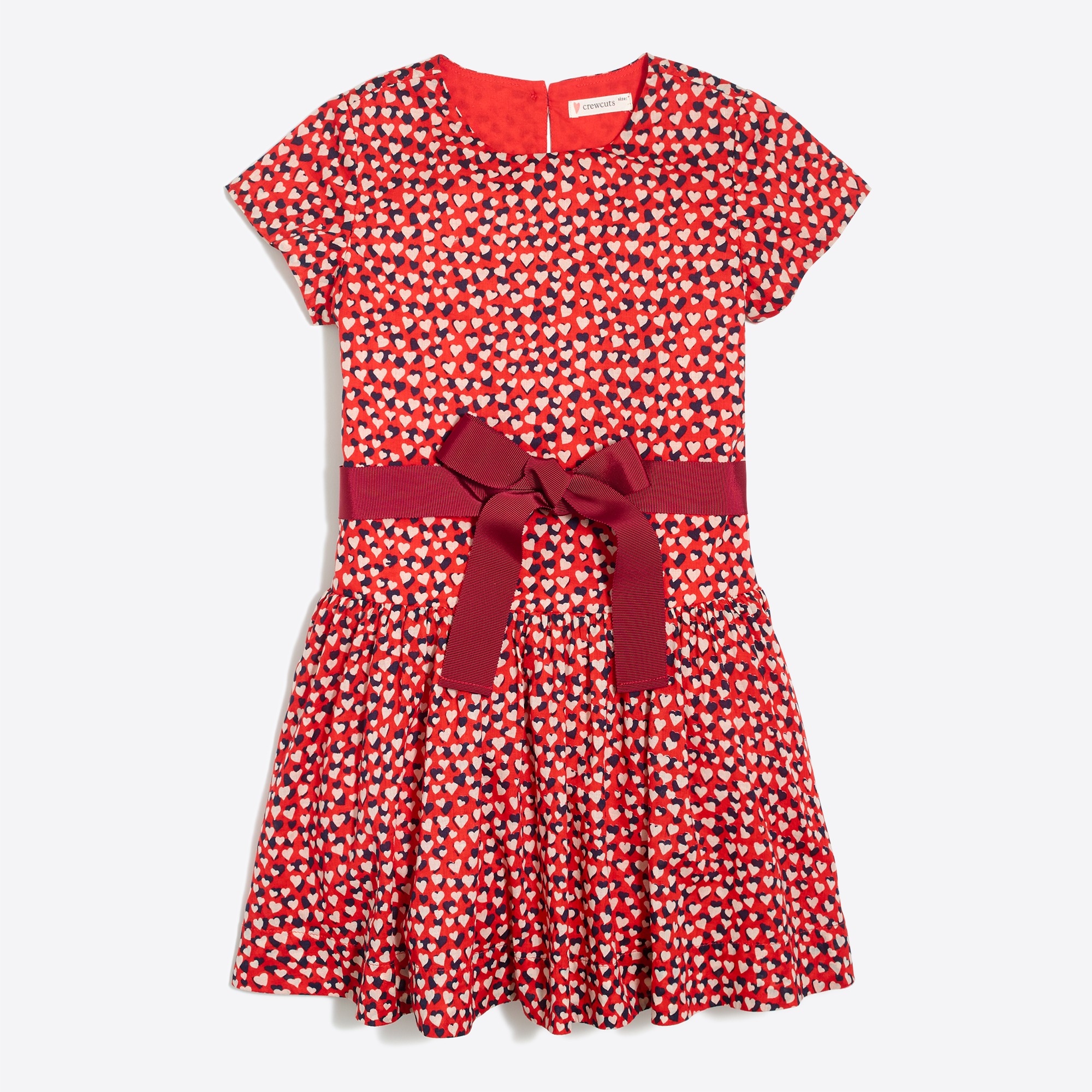 Girls' heart-print dress