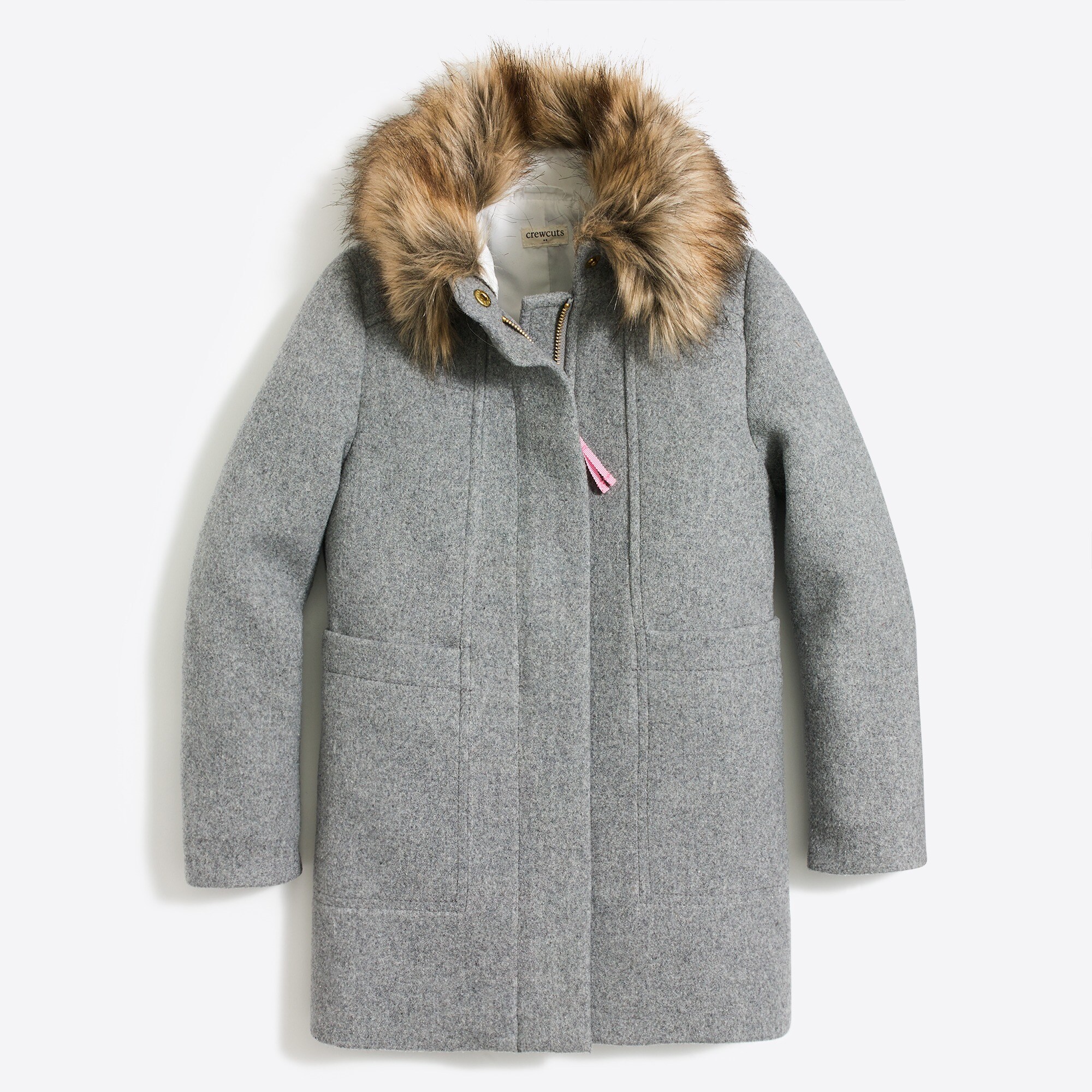 girls' faux-fur collar coat for girls