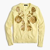 Sequin floral embroidered cotton Jackie cardigan sweater