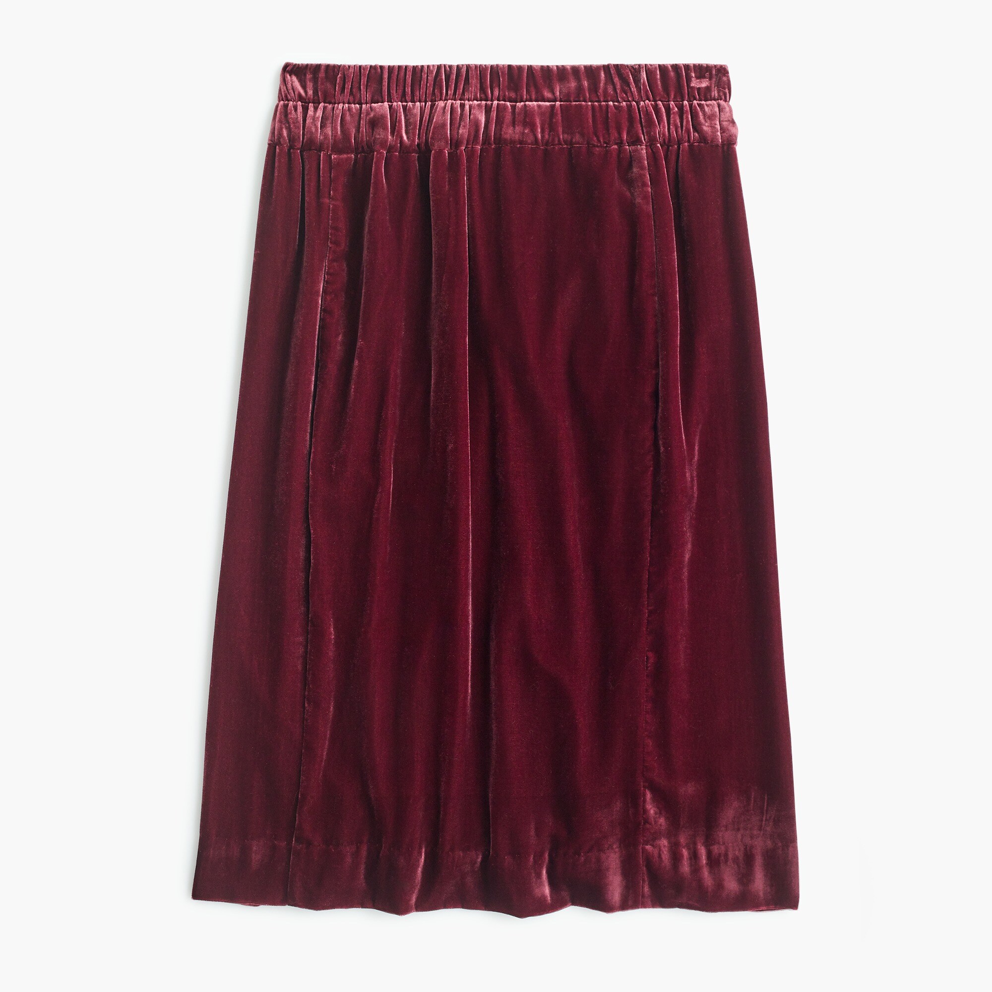 Pull-on velvet skirt