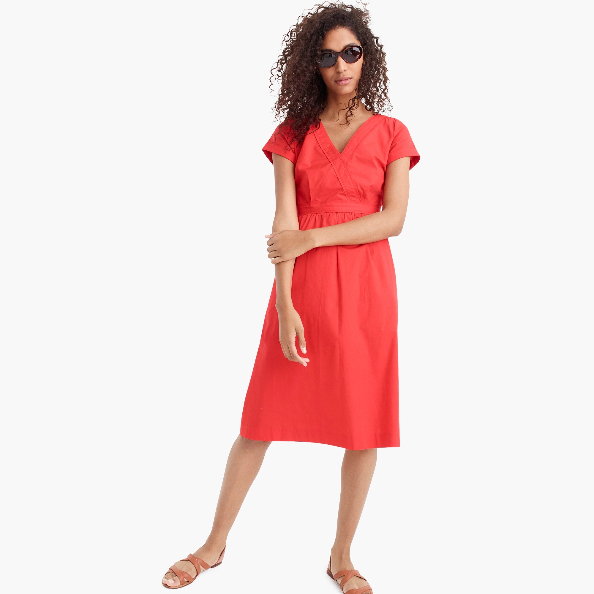 short sleeve cotton midi dress