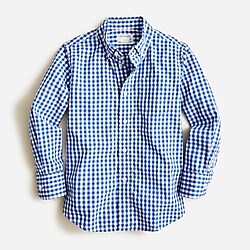 Kids&apos; Secret Wash shirt in light-blue gingham