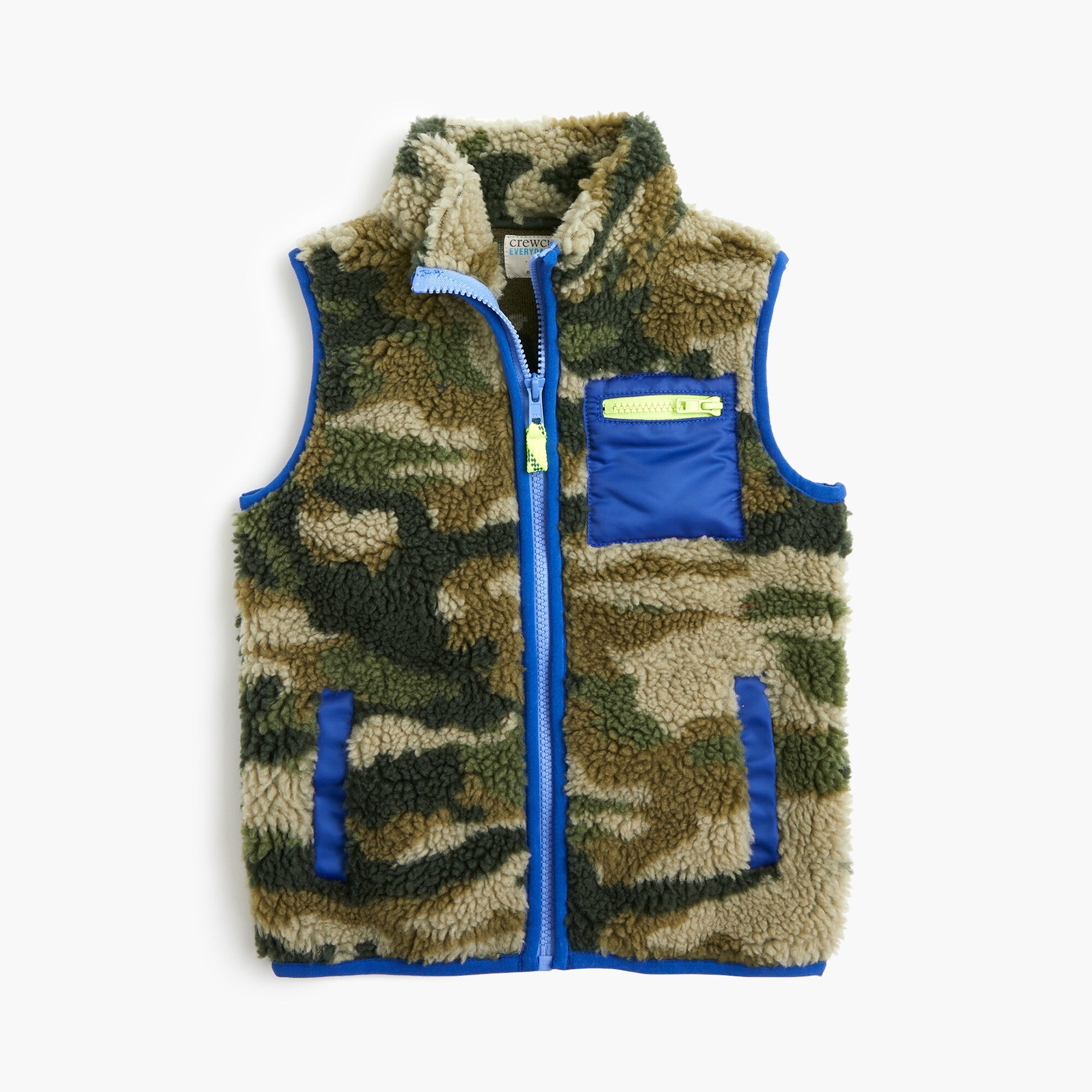 Boys' sherpa vest in camo