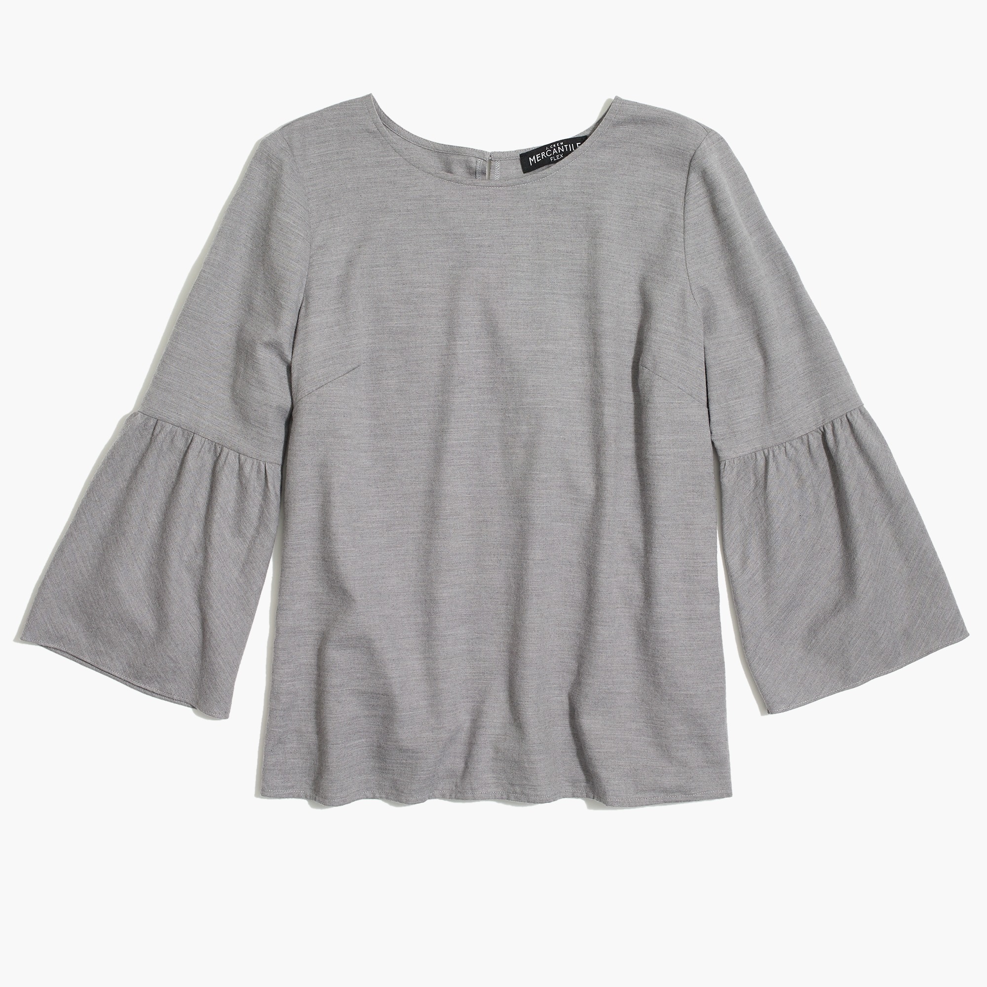 Flannel bell-sleeve top