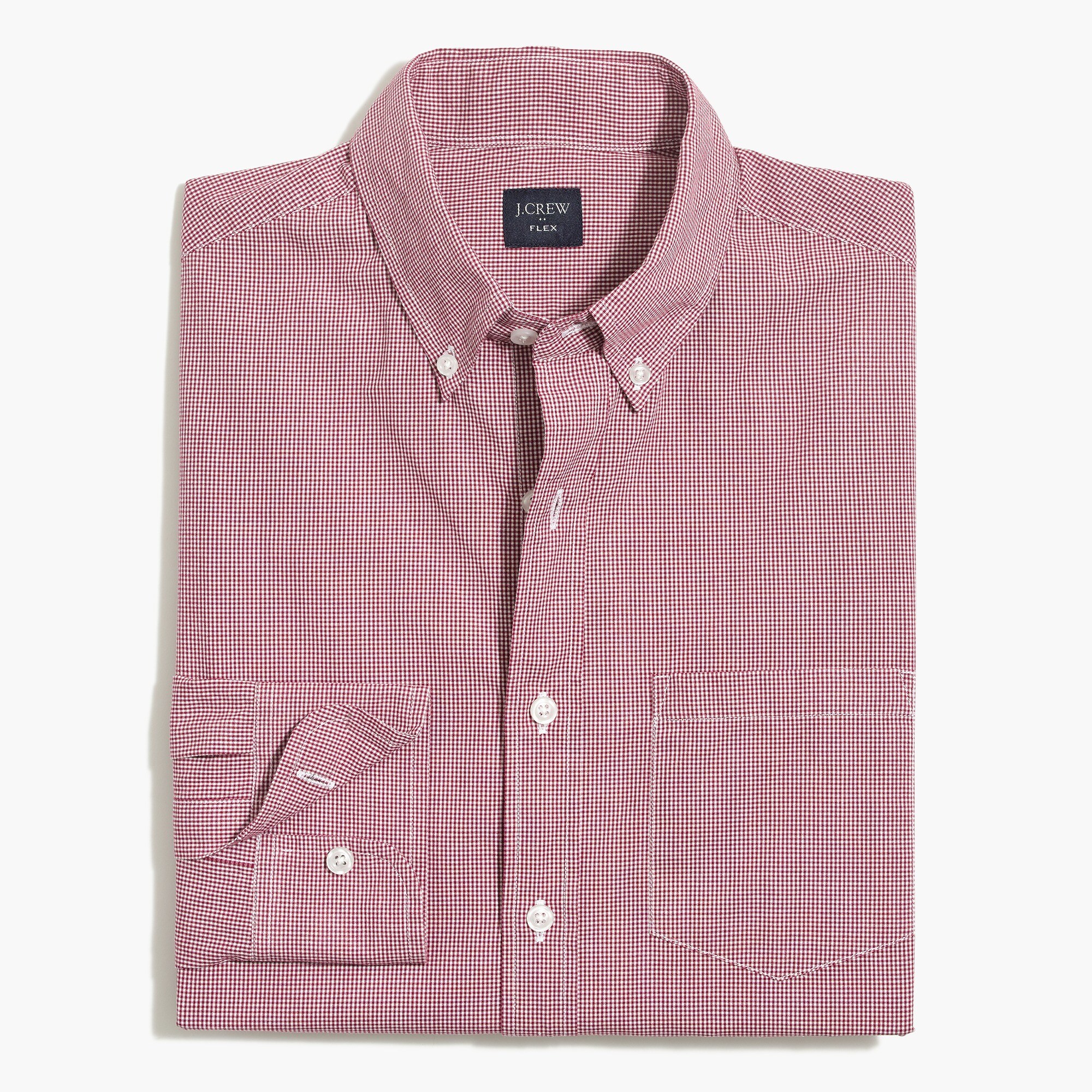 gingham regular flex casual shirt for men