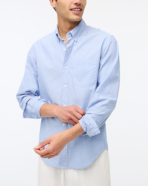  Untucked-fit solid flex casual shirt