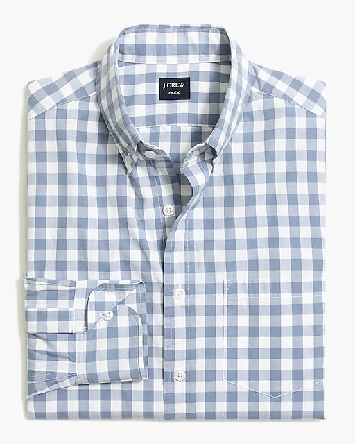 mens Untucked-fit gingham flex casual shirt