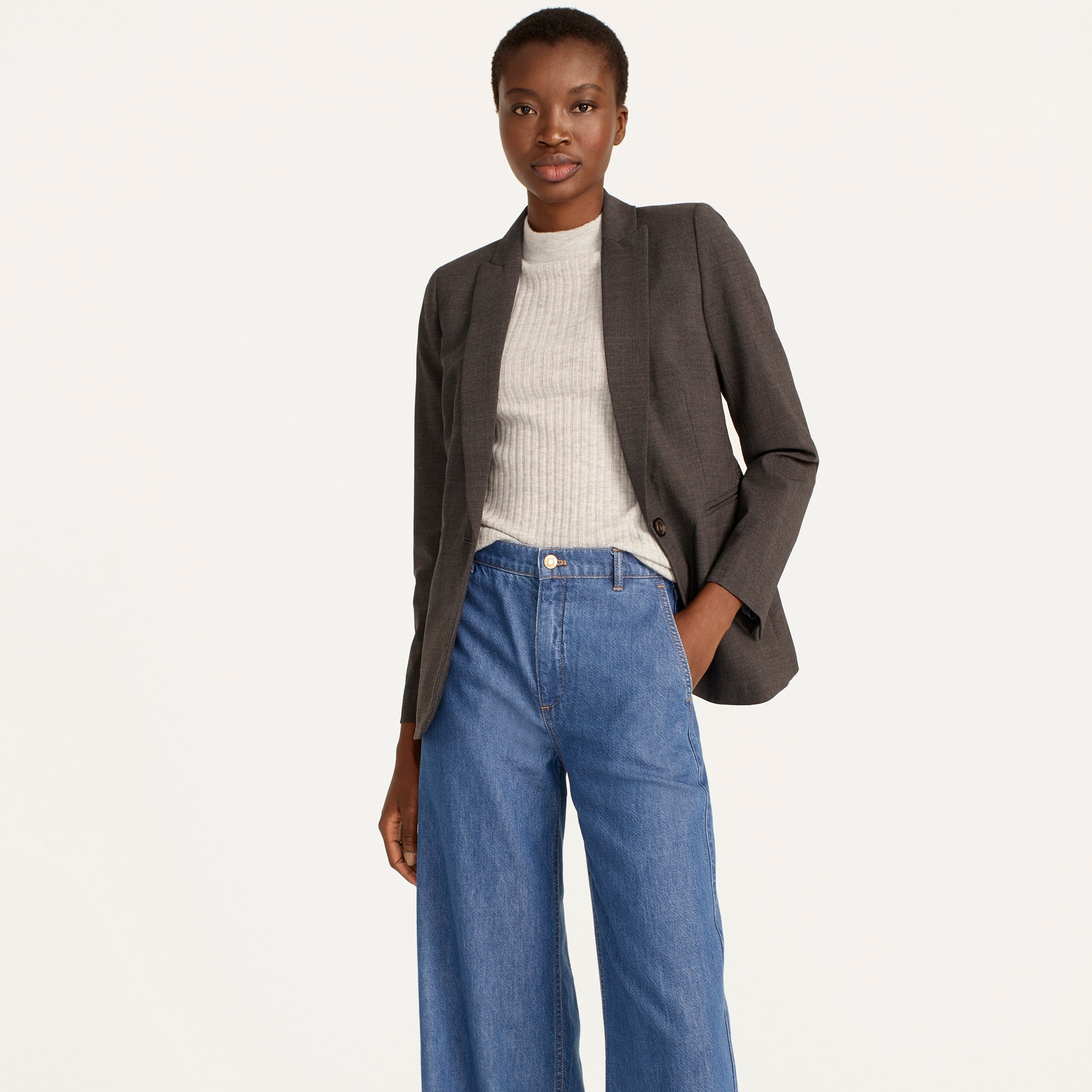 Petite Parke blazer in Italian stretch wool