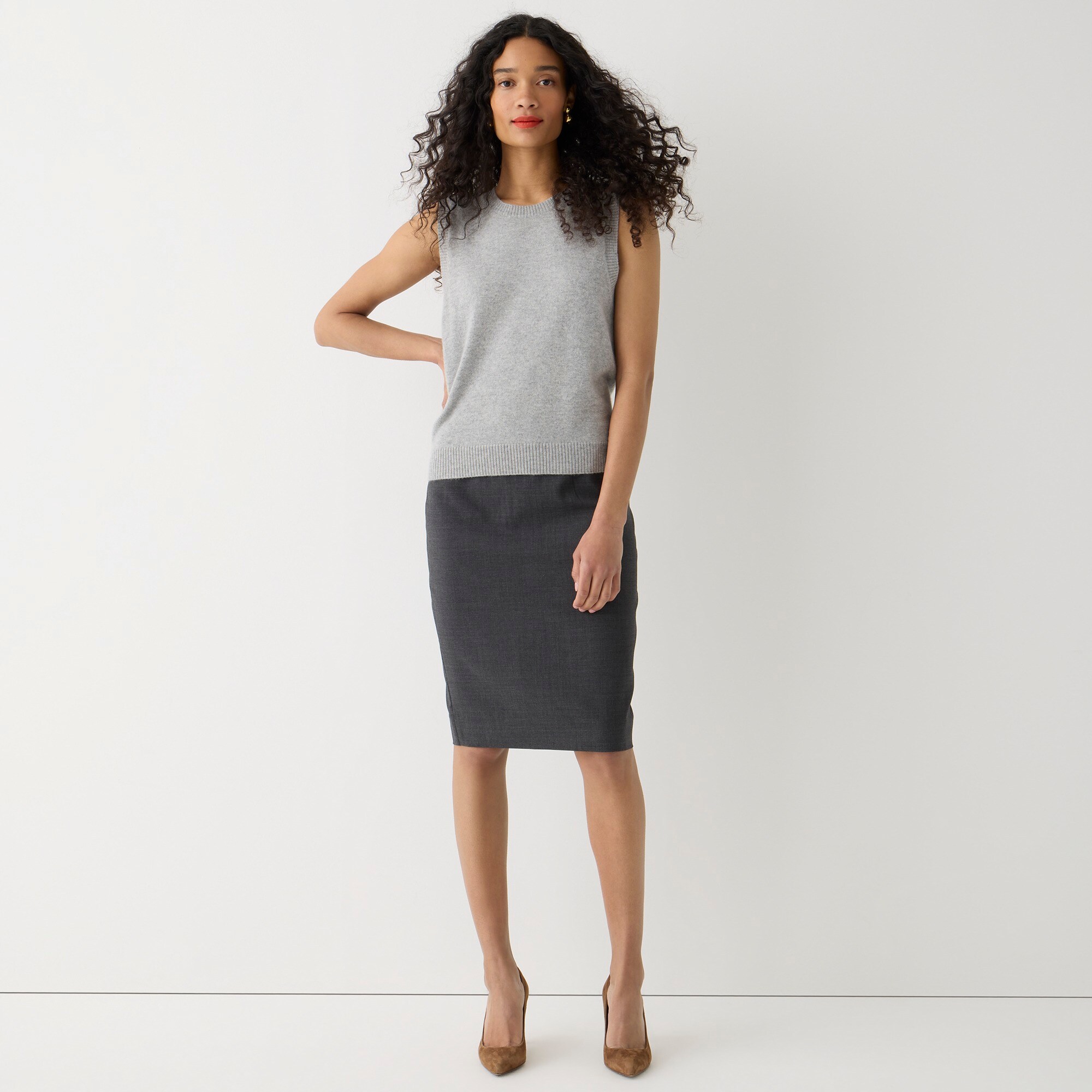 womens Petite No. 2 Pencil&reg; skirt in Italian stretch wool