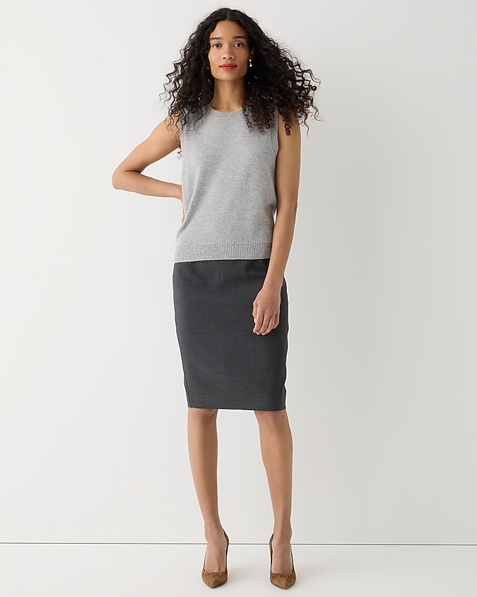 j.crew: no. 2 pencil&reg; skirt in italian stretch wool for women, right side, view zoomed