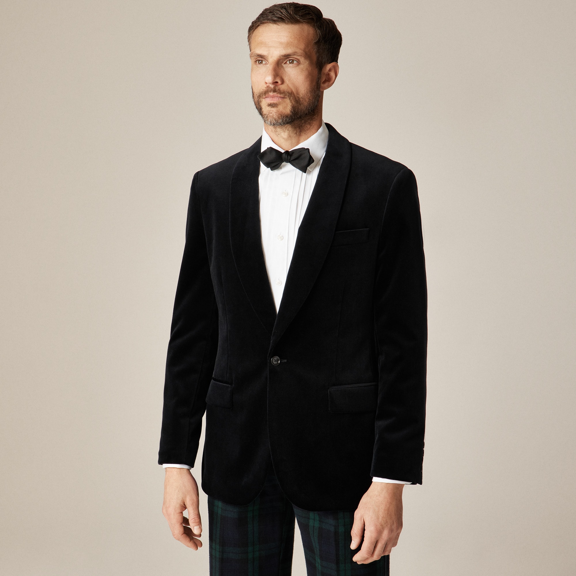 Shawl-collar dinner jacket in velvet