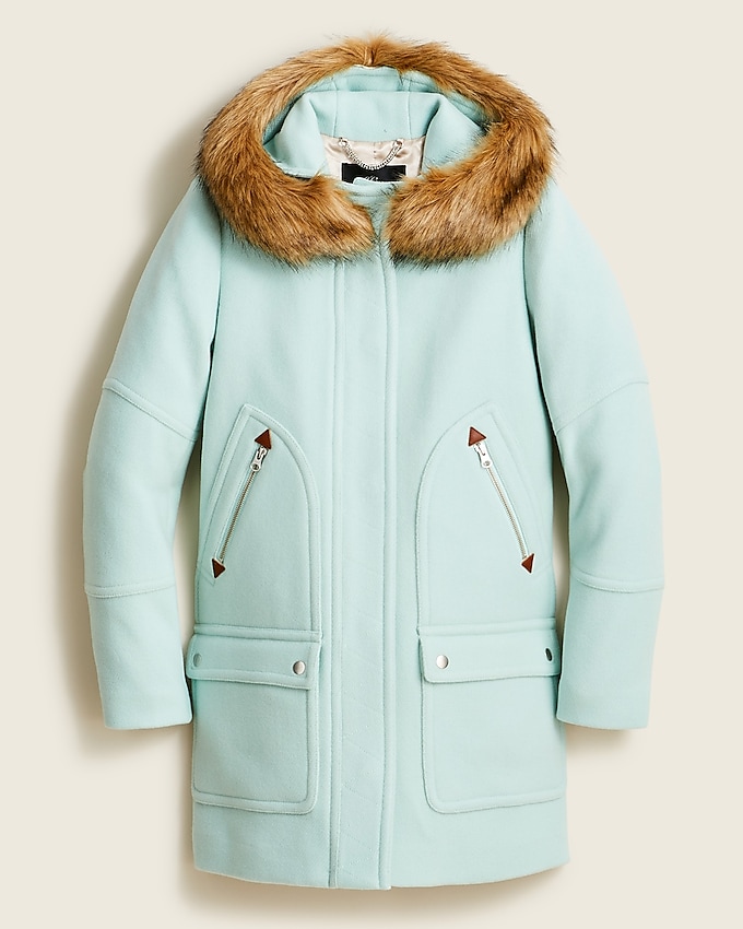 j.crew: chateau parka in italian stadium-cloth wool for women, right side, view zoomed