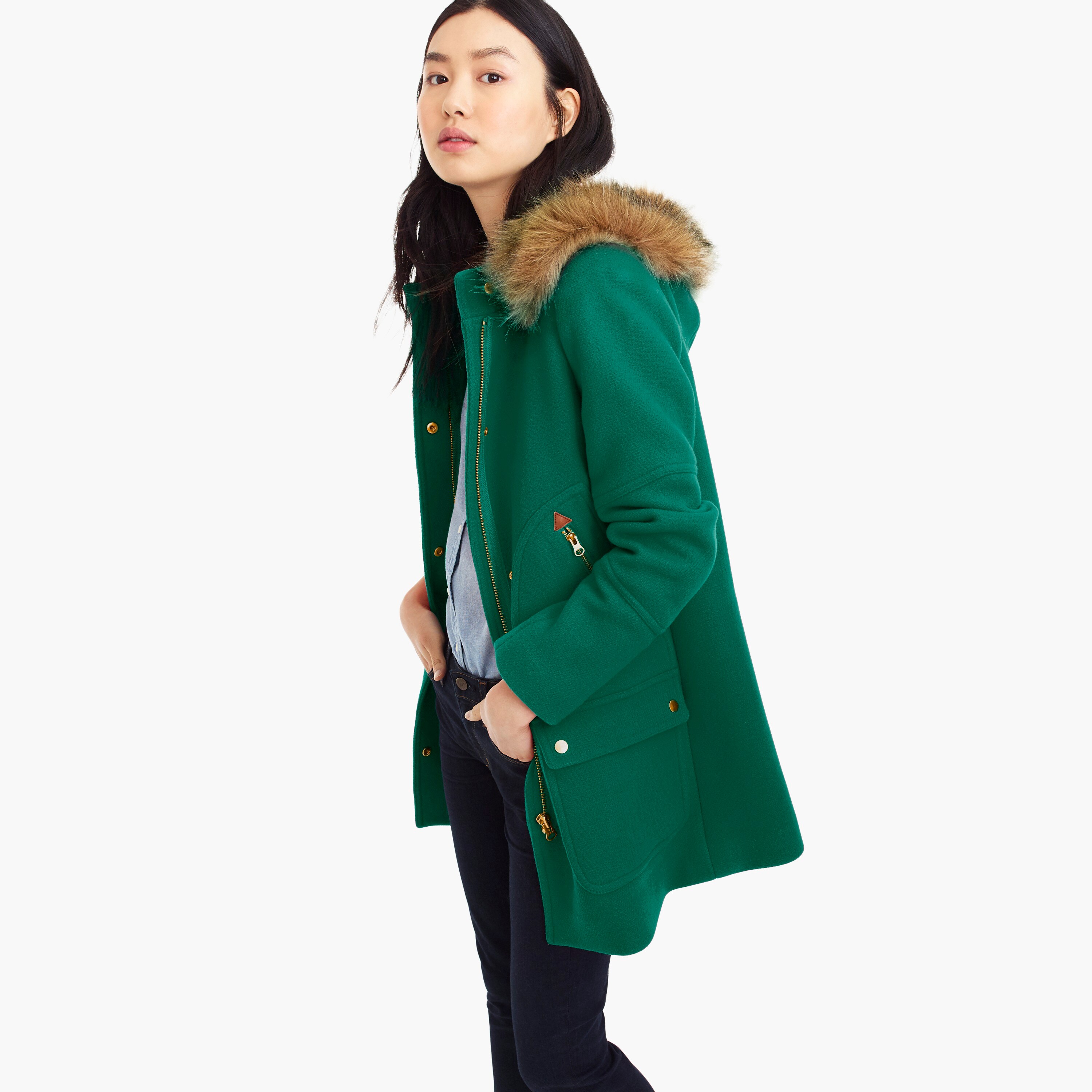  Petite chateau parka in Italian stadium-cloth wool