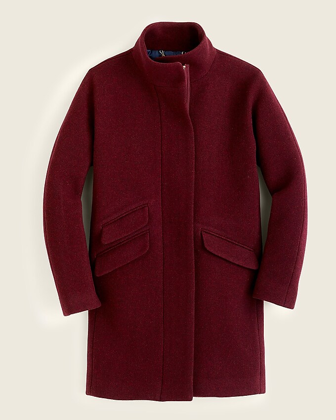 j.crew: cocoon coat in italian stadium-cloth wool for women, right side, view zoomed