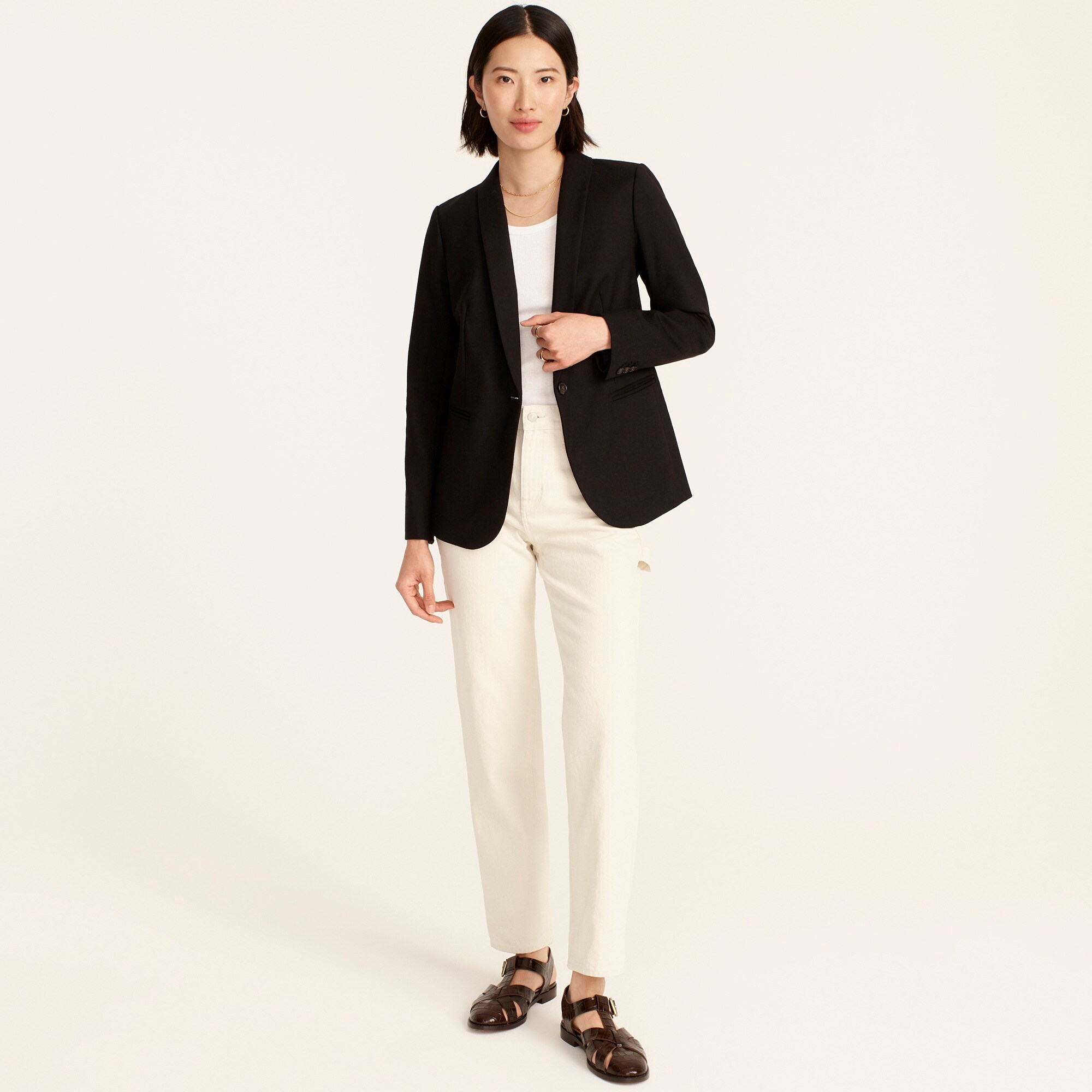 j.crew: parke blazer in wool flannel for women, right side, view zoomed