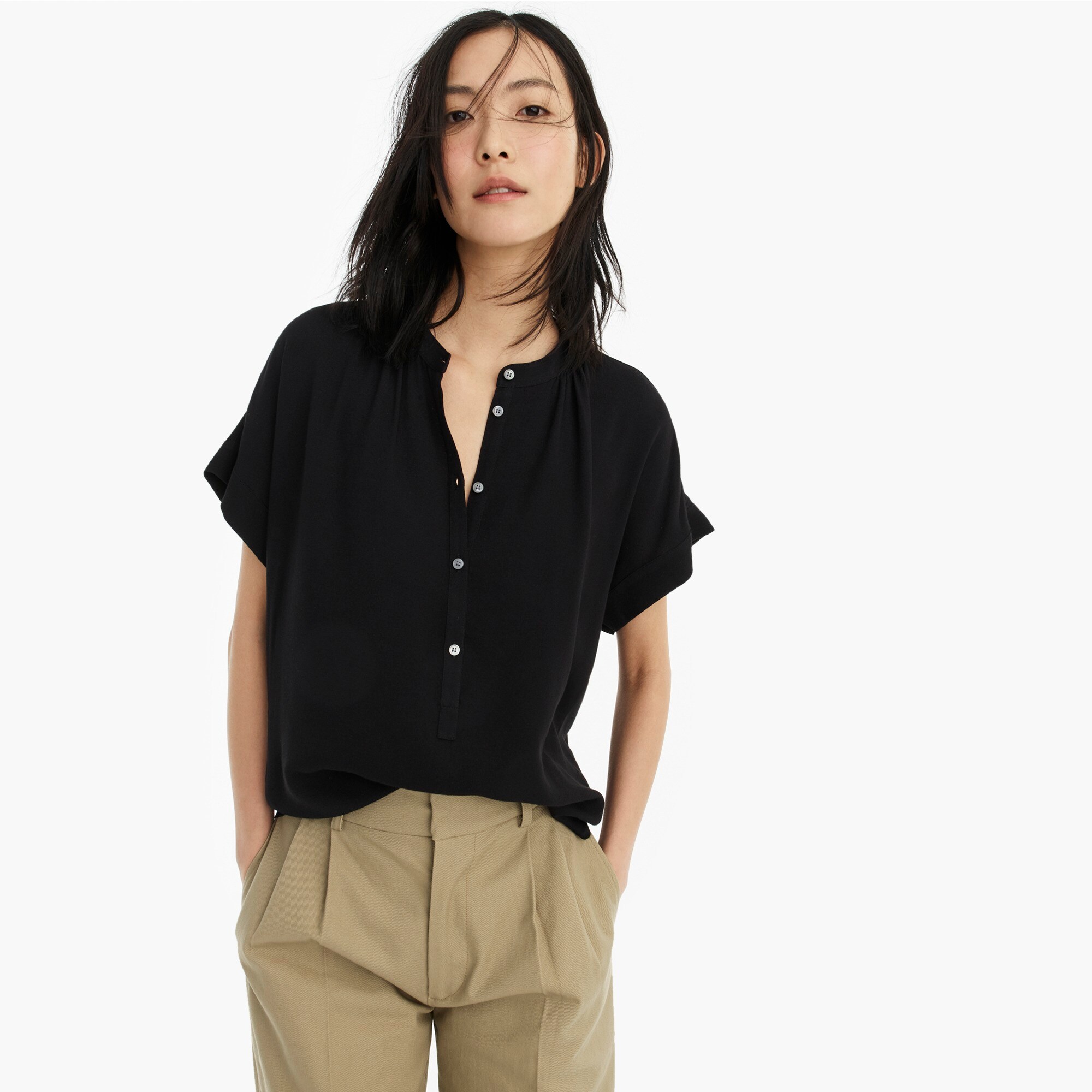 point sur drapey popover shirt - women's shirts