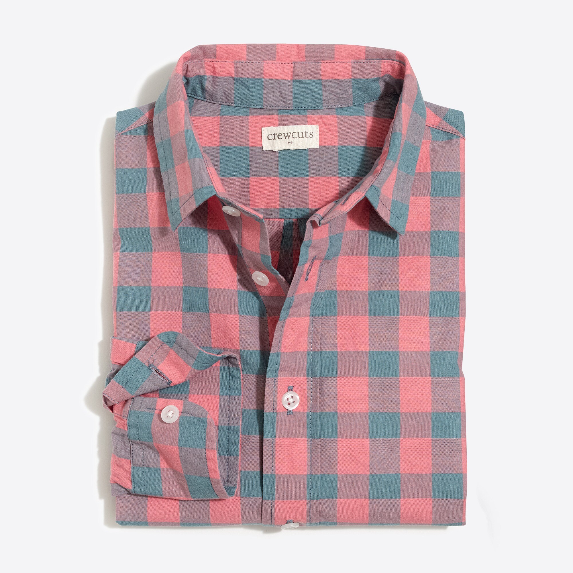 Boys' long-sleeve flex patterned washed shirt