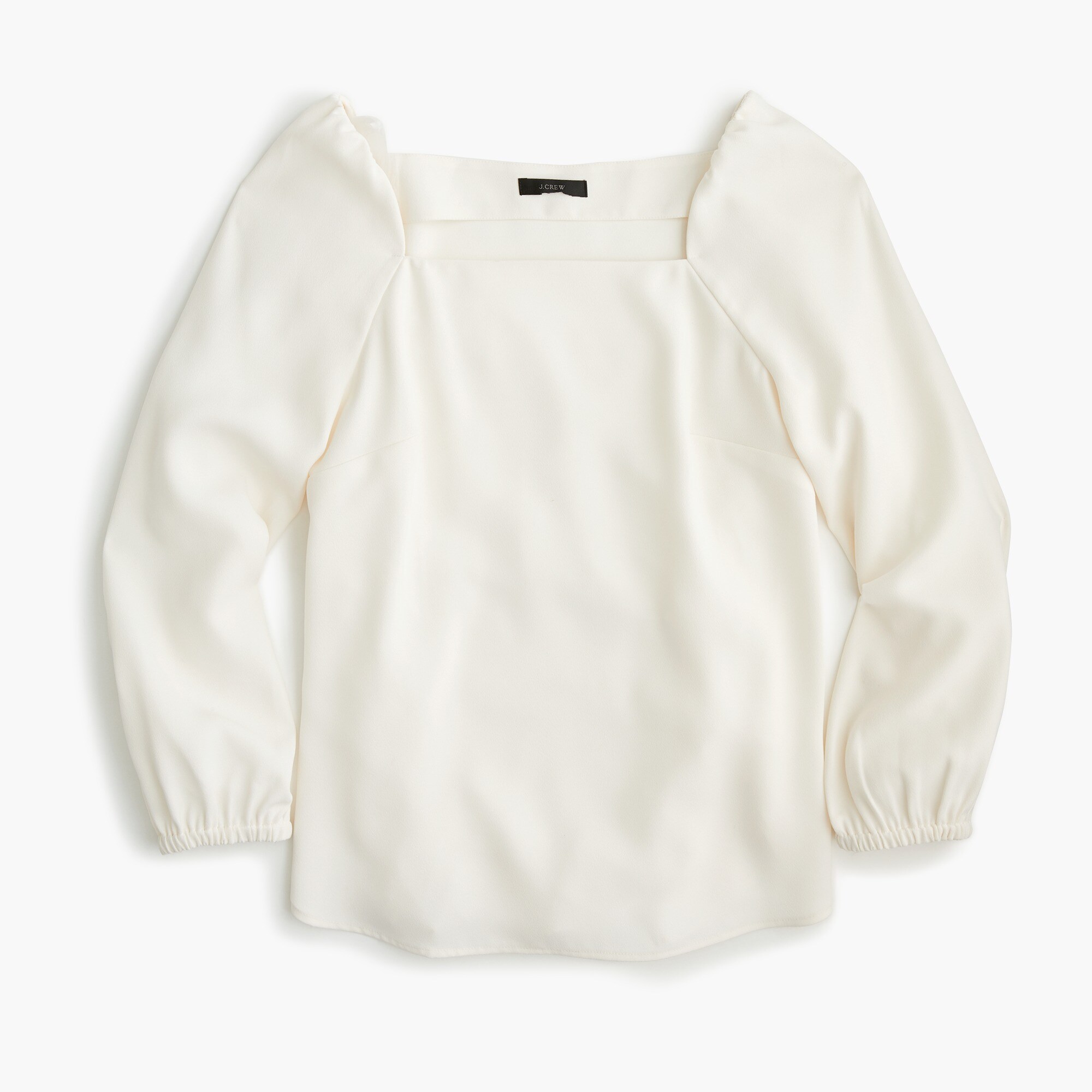 Square-neck long-sleeve top in 365 crepe