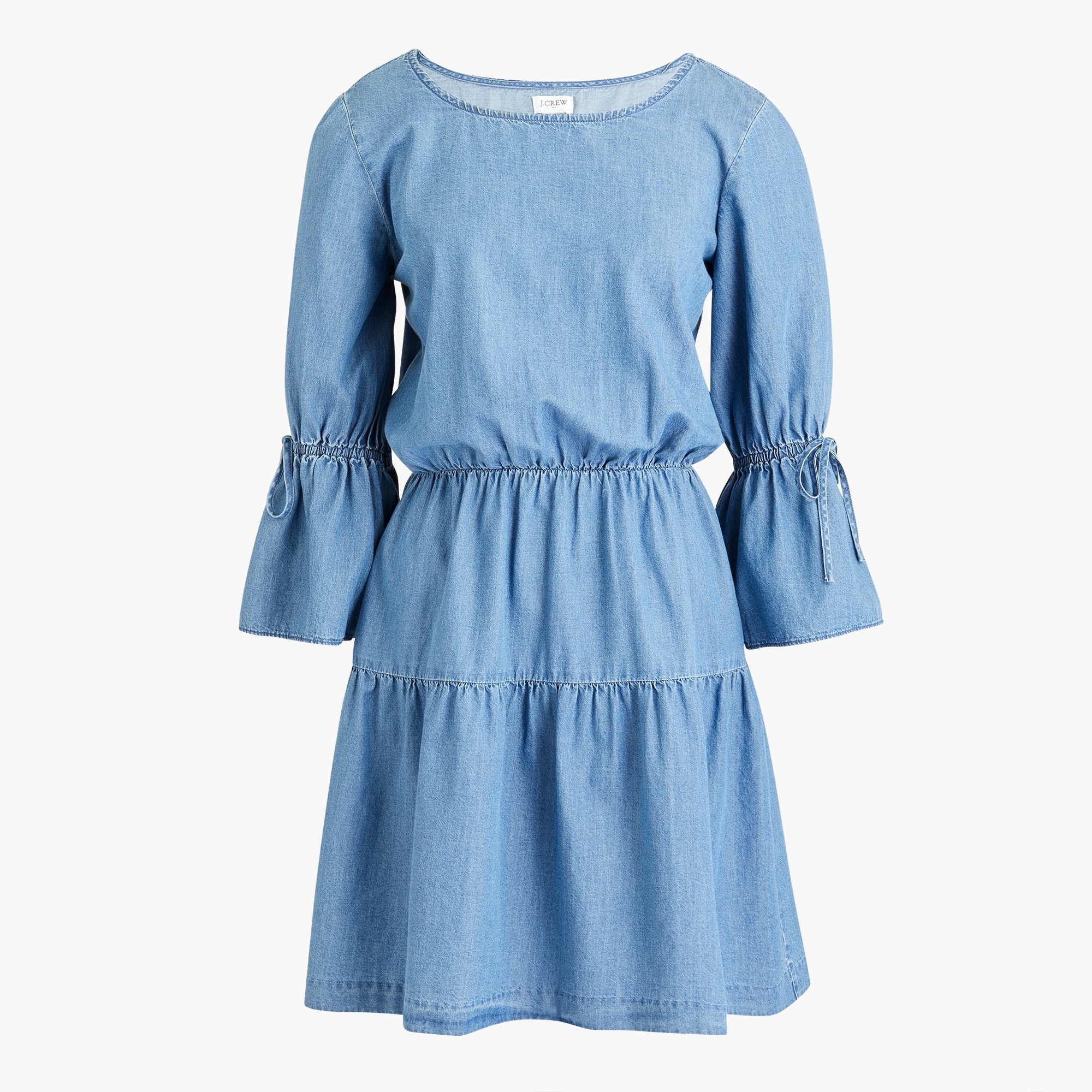 Tiered chambray dress