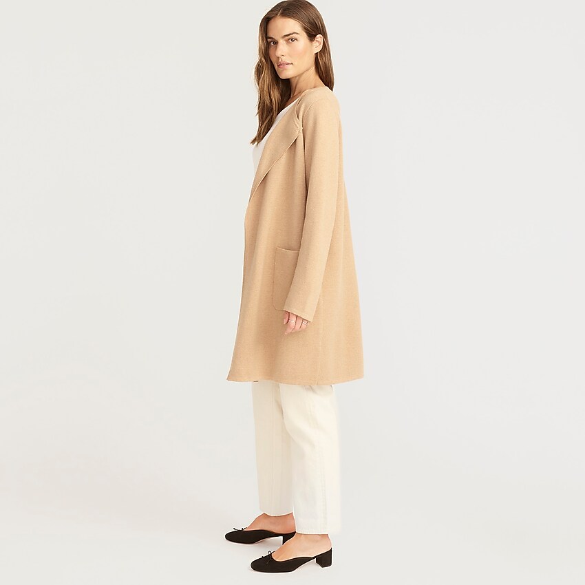 j.crew: juliette collarless sweater-blazer for women, right side, view zoomed