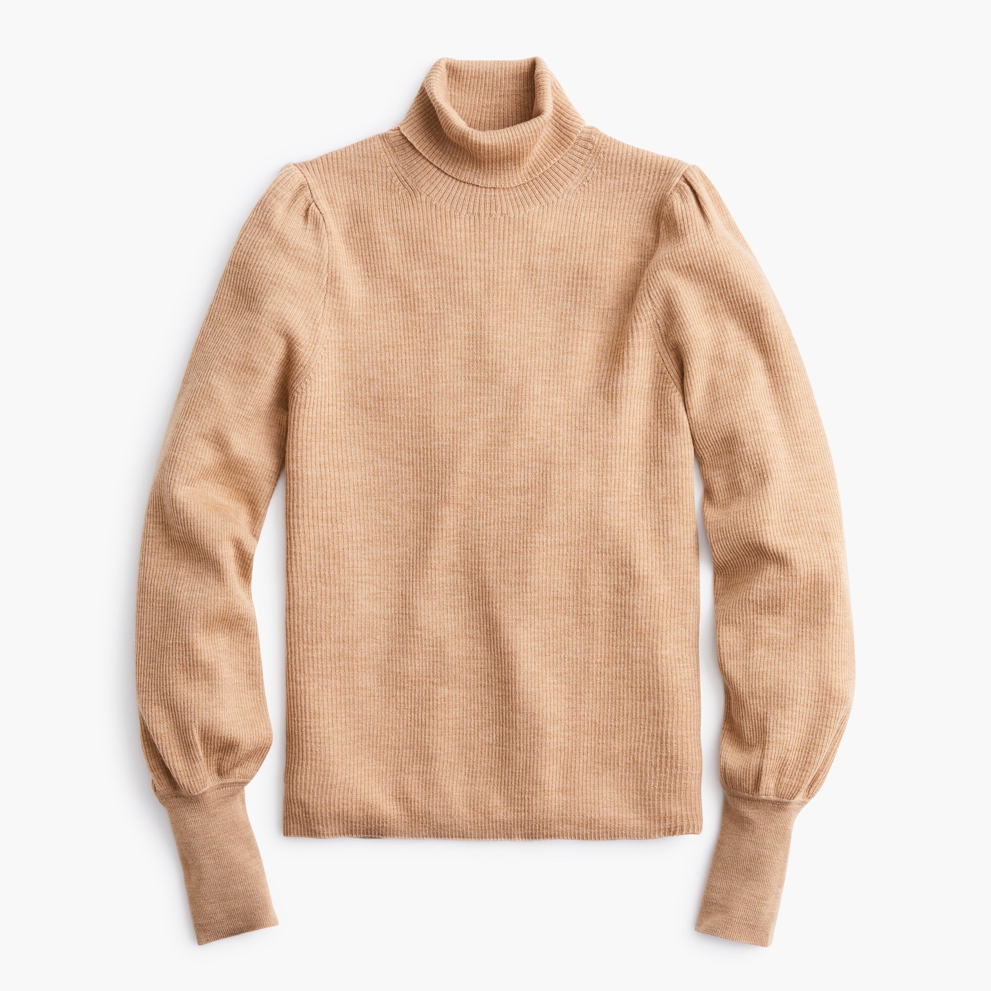 Balloon-sleeve turtleneck sweater
