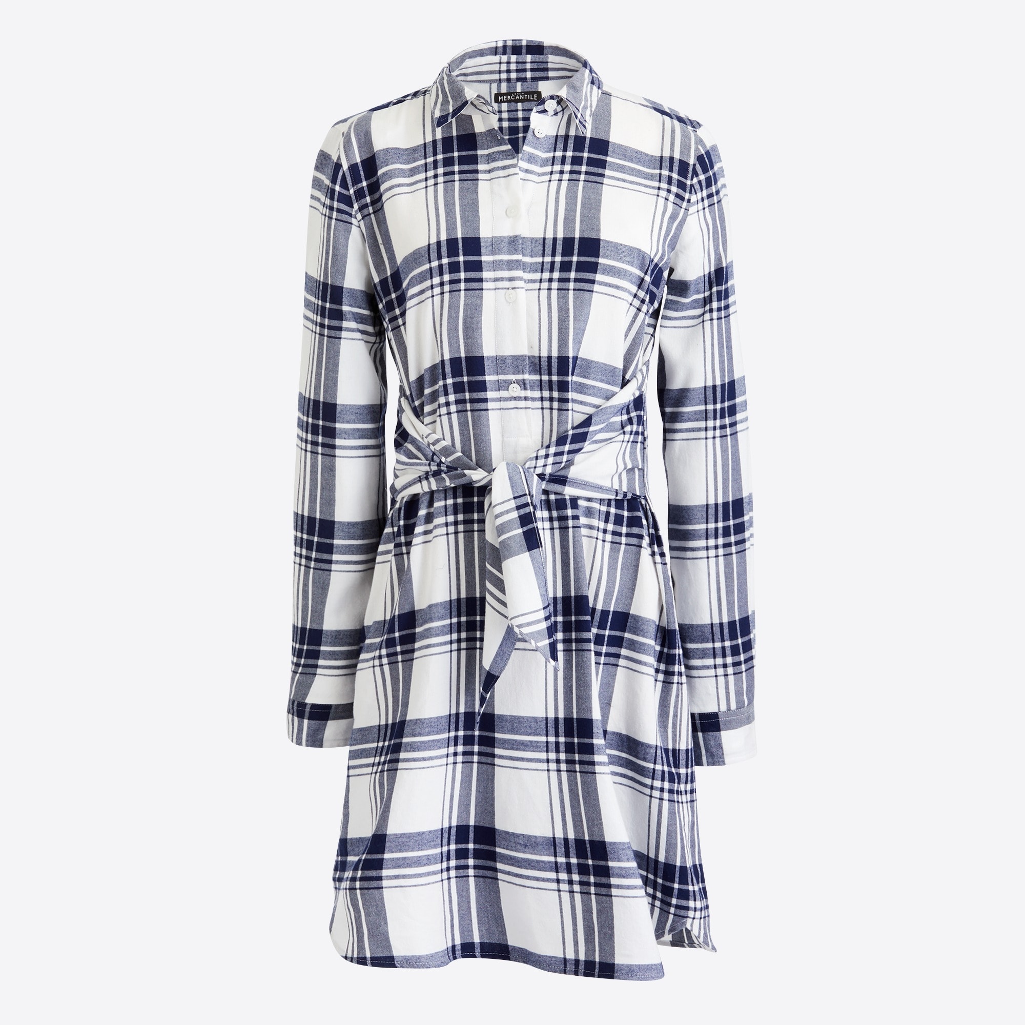 Tie-waist Flannel Shirt-dress For Women | Factory