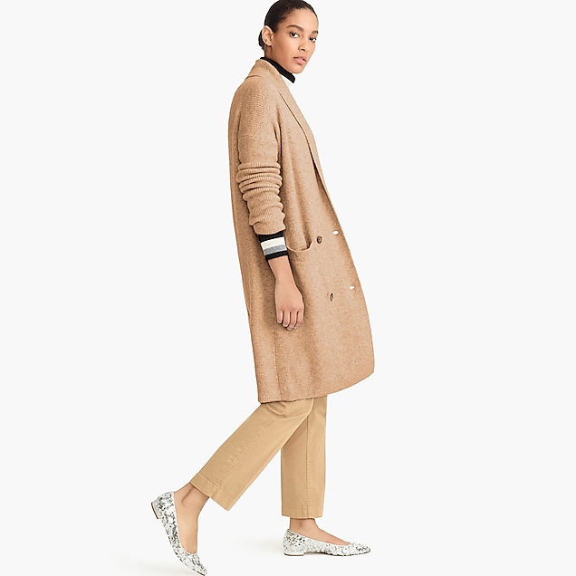 Double-breasted cardigan coat in supersoft yarn