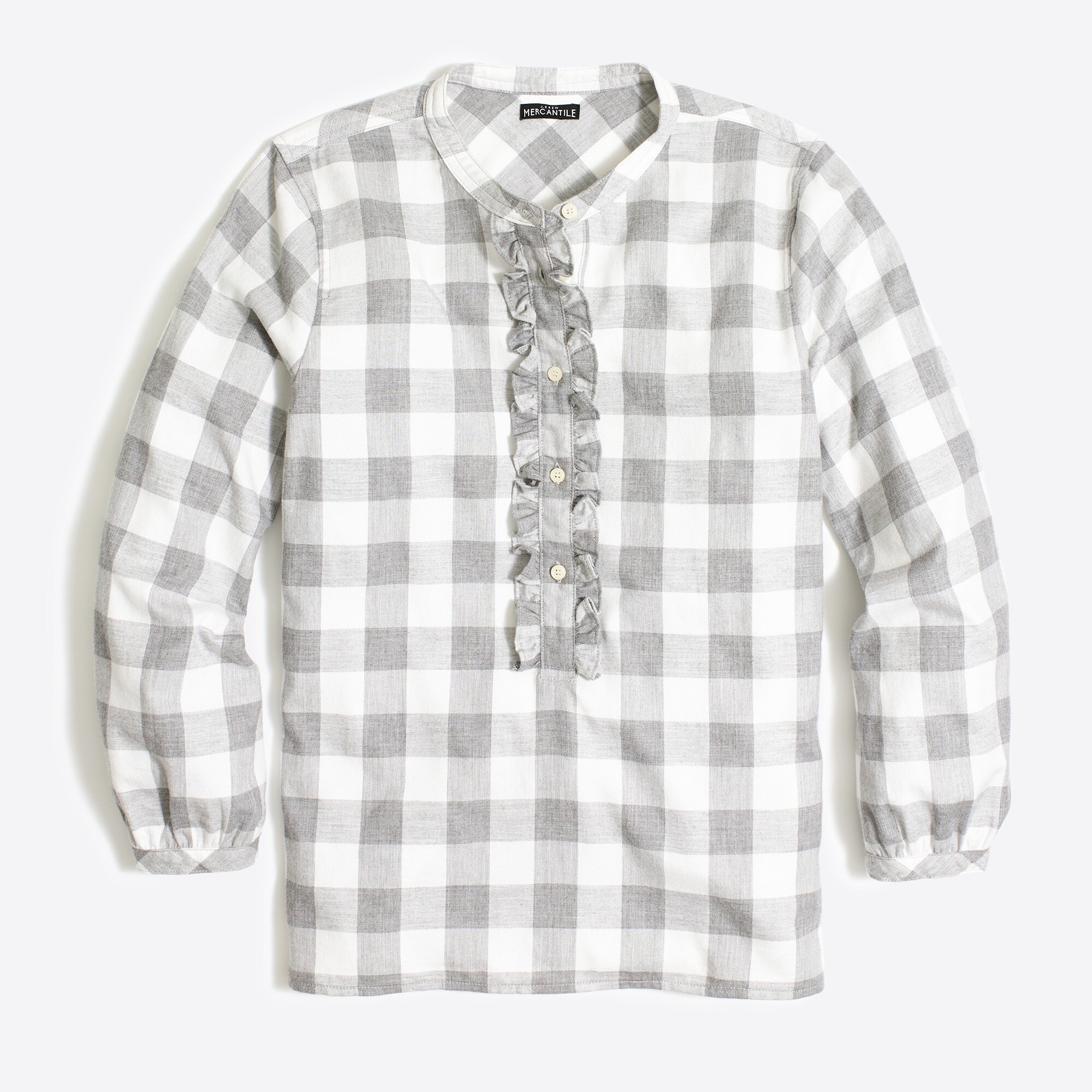 Ruffle flannel shirt