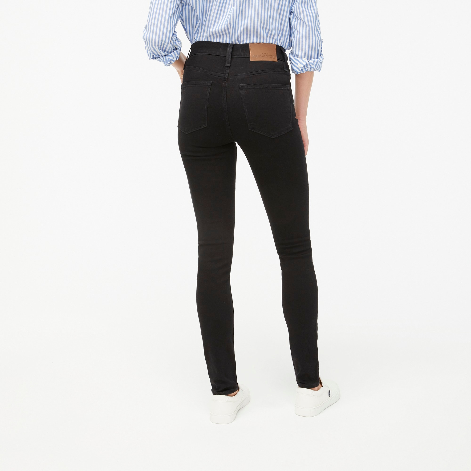 Tall 10" high-rise black skinny jean in signature stretch