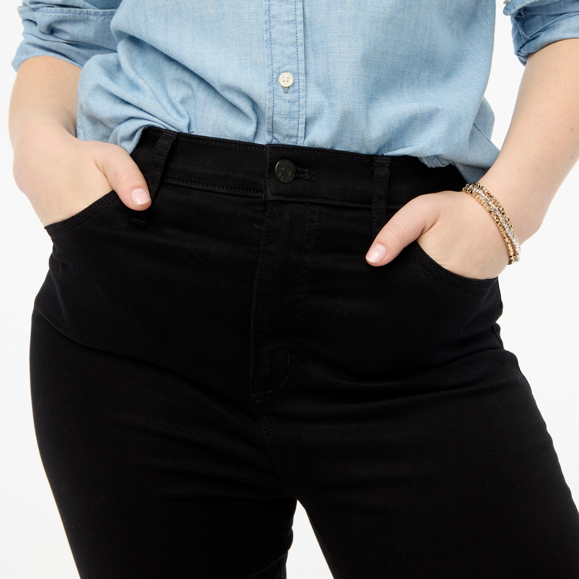 10" high-rise black skinny jean in signature stretch