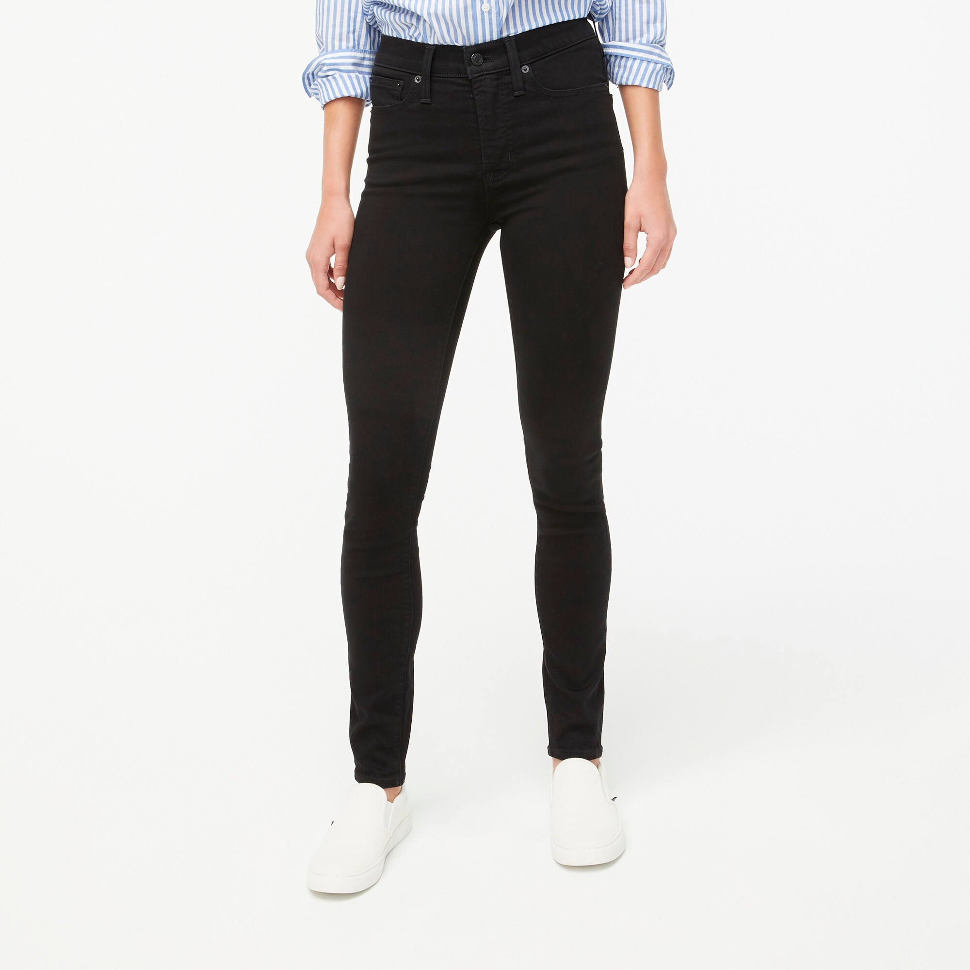 Tall 10" high-rise black skinny jean in signature stretch