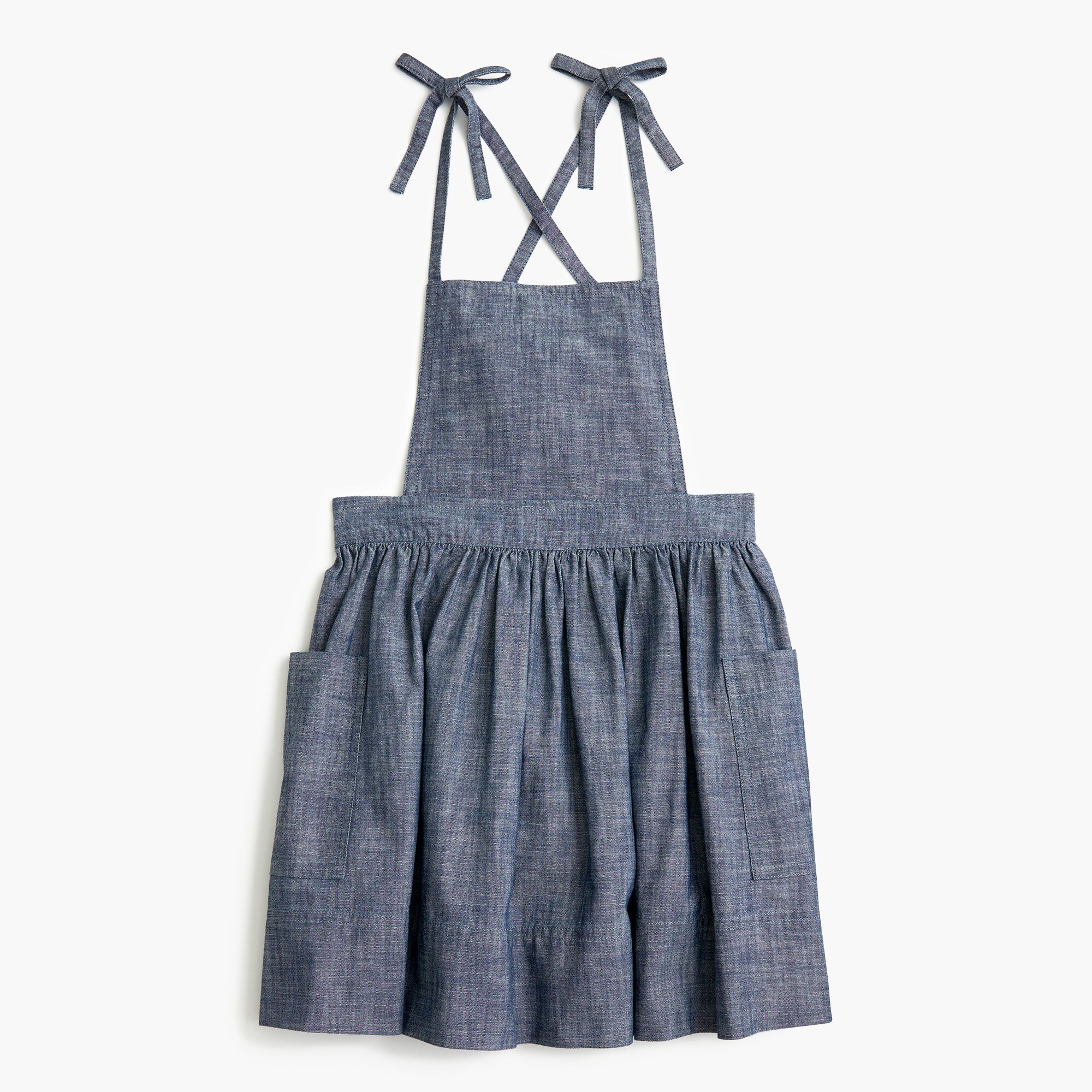 Girls' apron dress in chambray