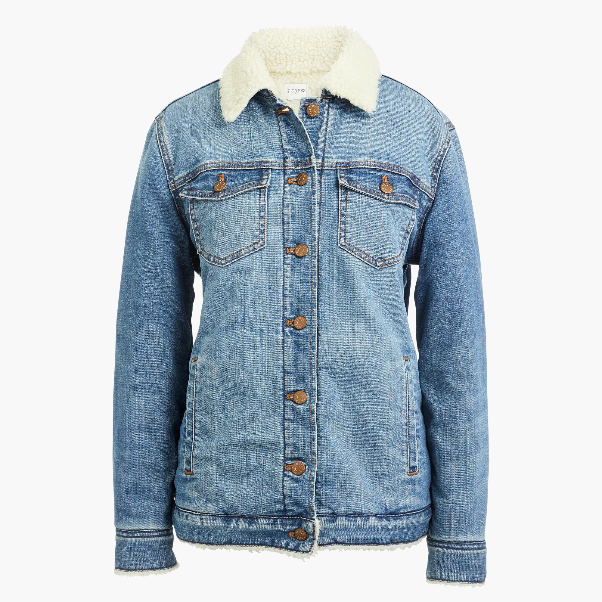 Oversized Sherpa-lined Denim Jacket For Women | Factory