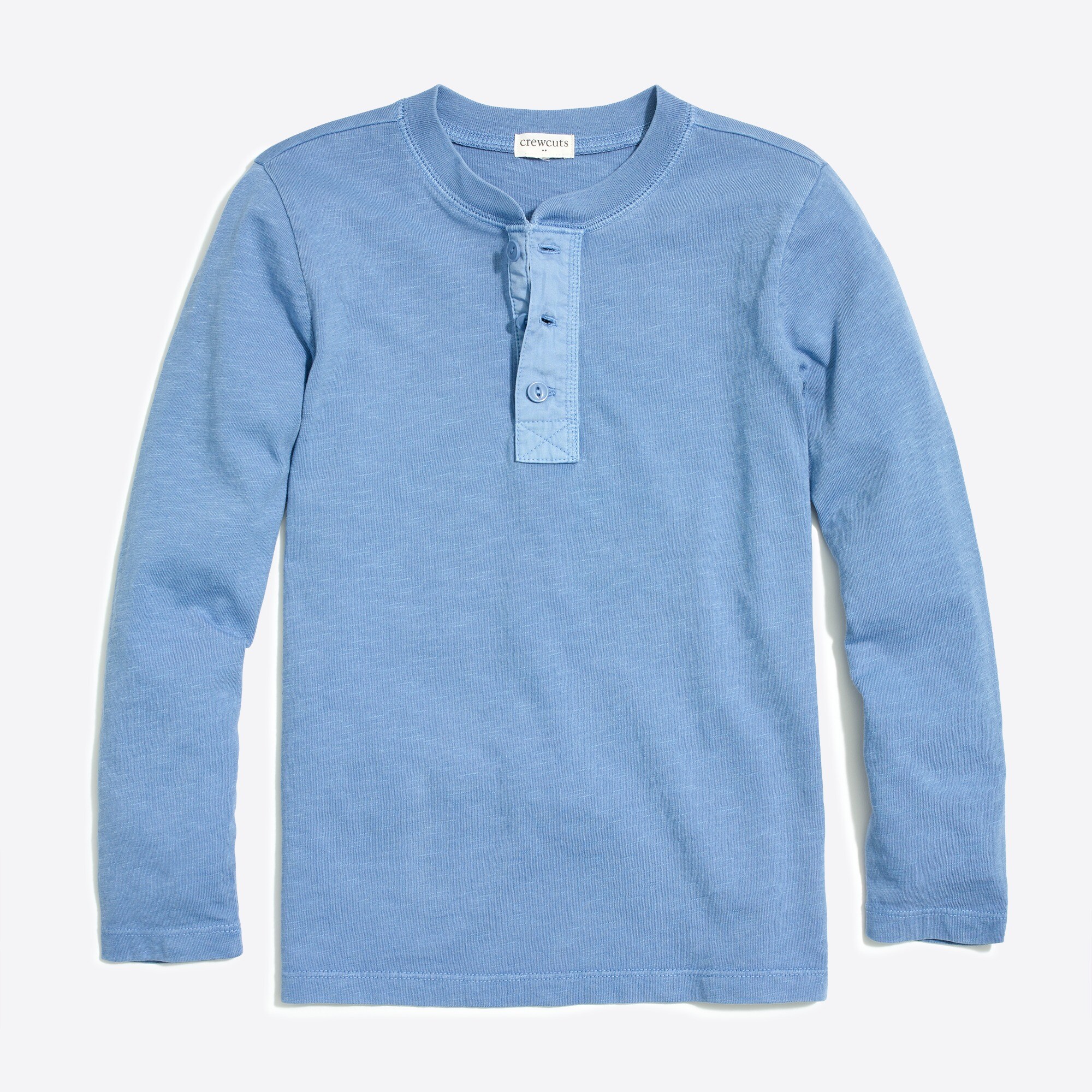 Boys' long-sleeve garment-dyed henley