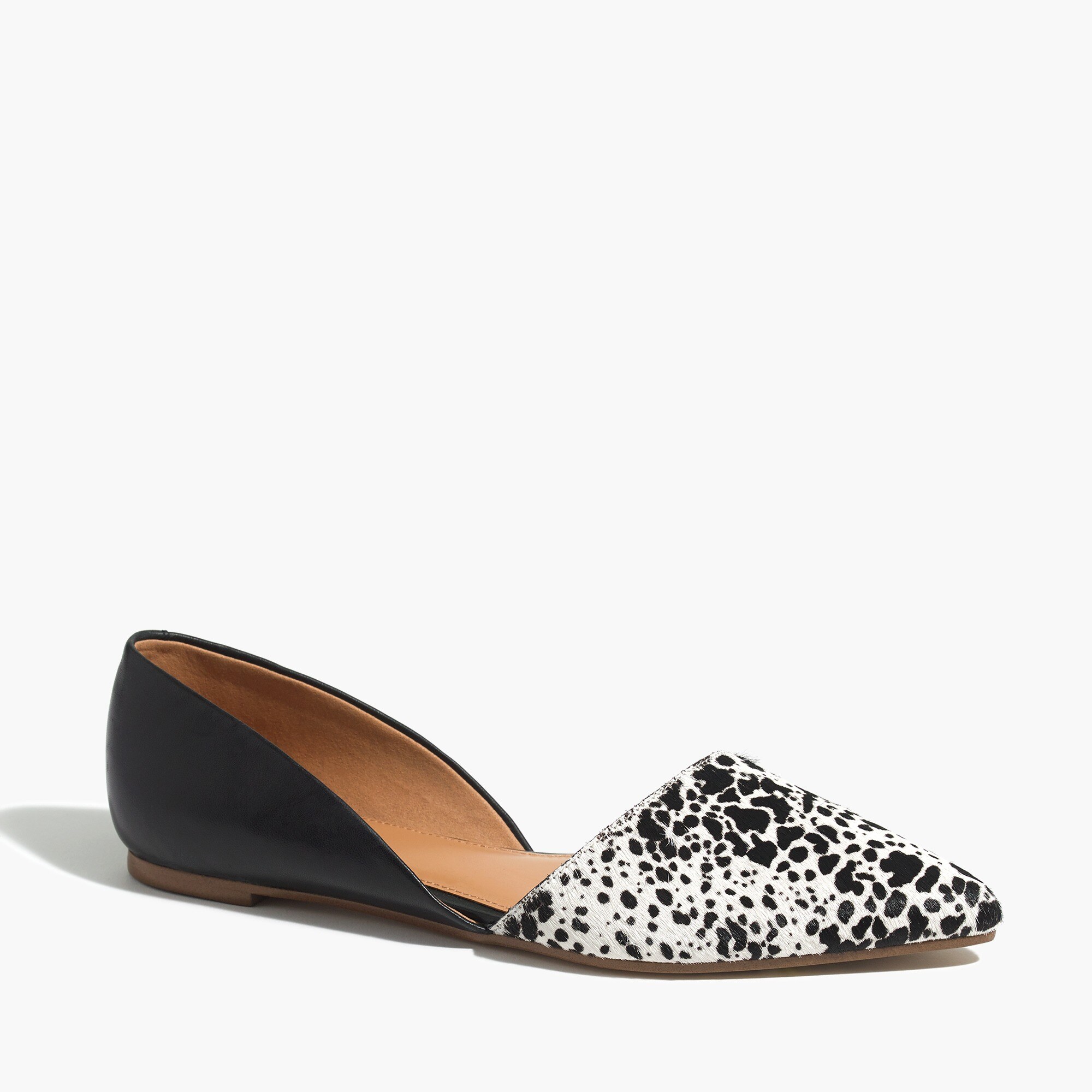 zoe calf hair leather d'orsay flats for women