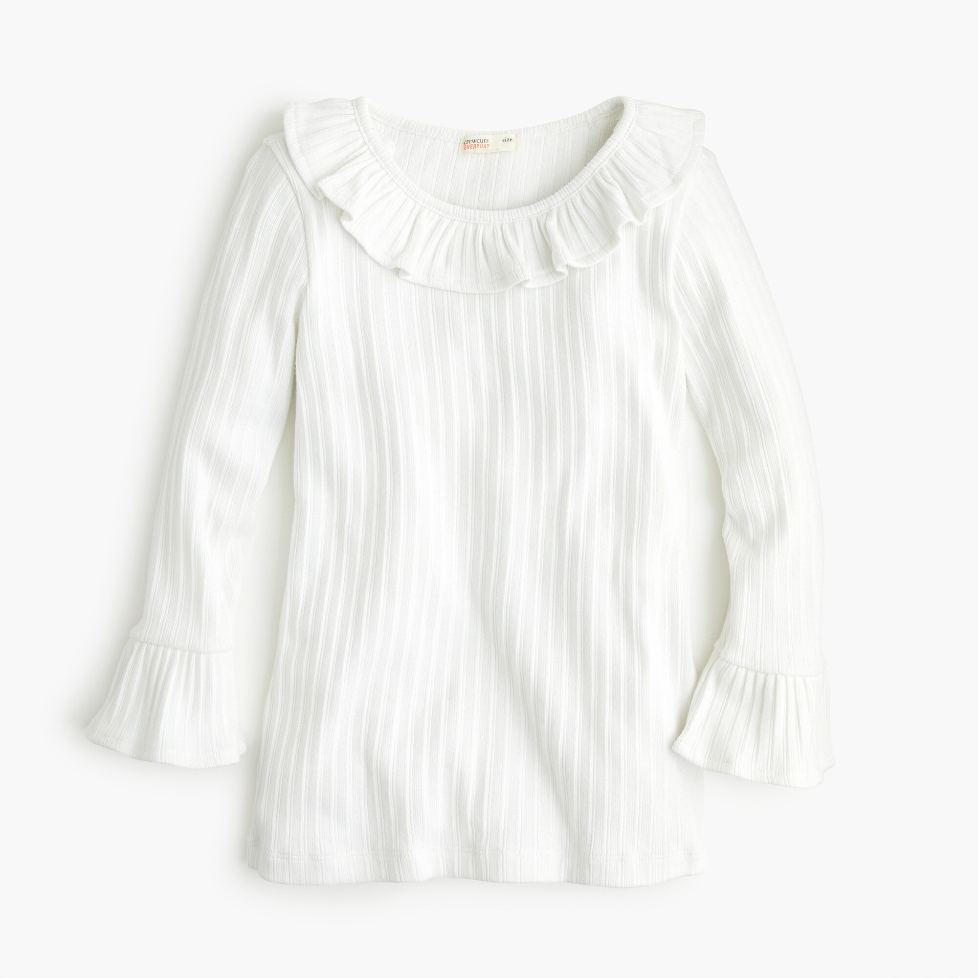 Girls' Ribbed Top With Ruffles For Girls | J.Crew