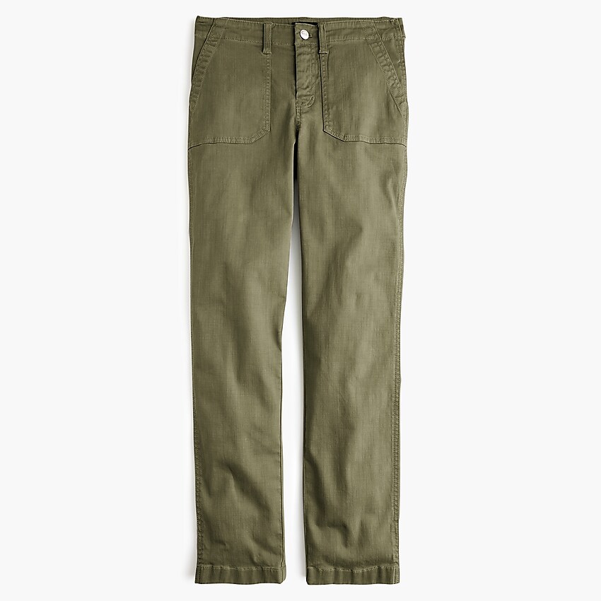 j.crew: vintage straight cargo pant in slub sateen for women, right side, view zoomed