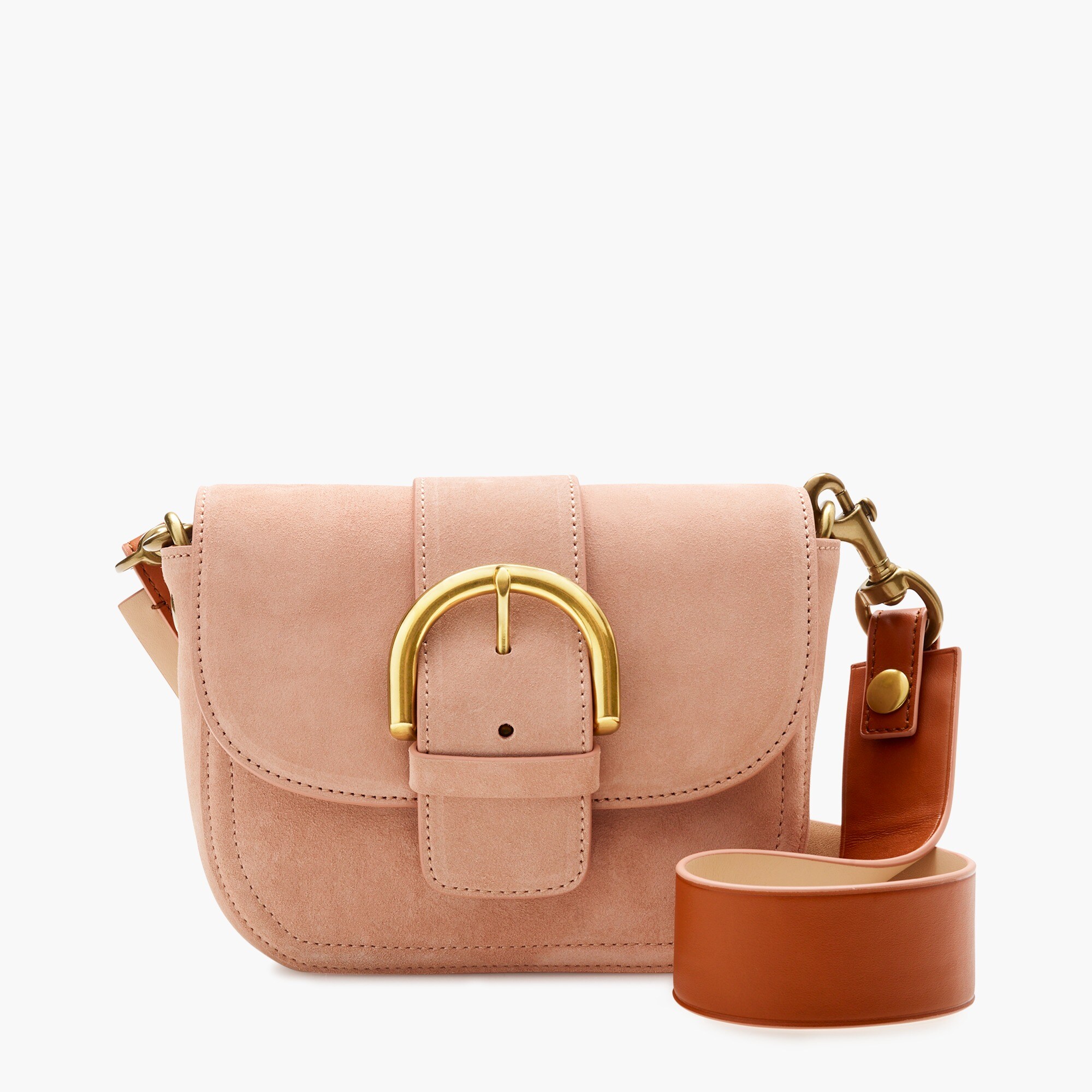womens Crossbody buckle bag in Italian suede