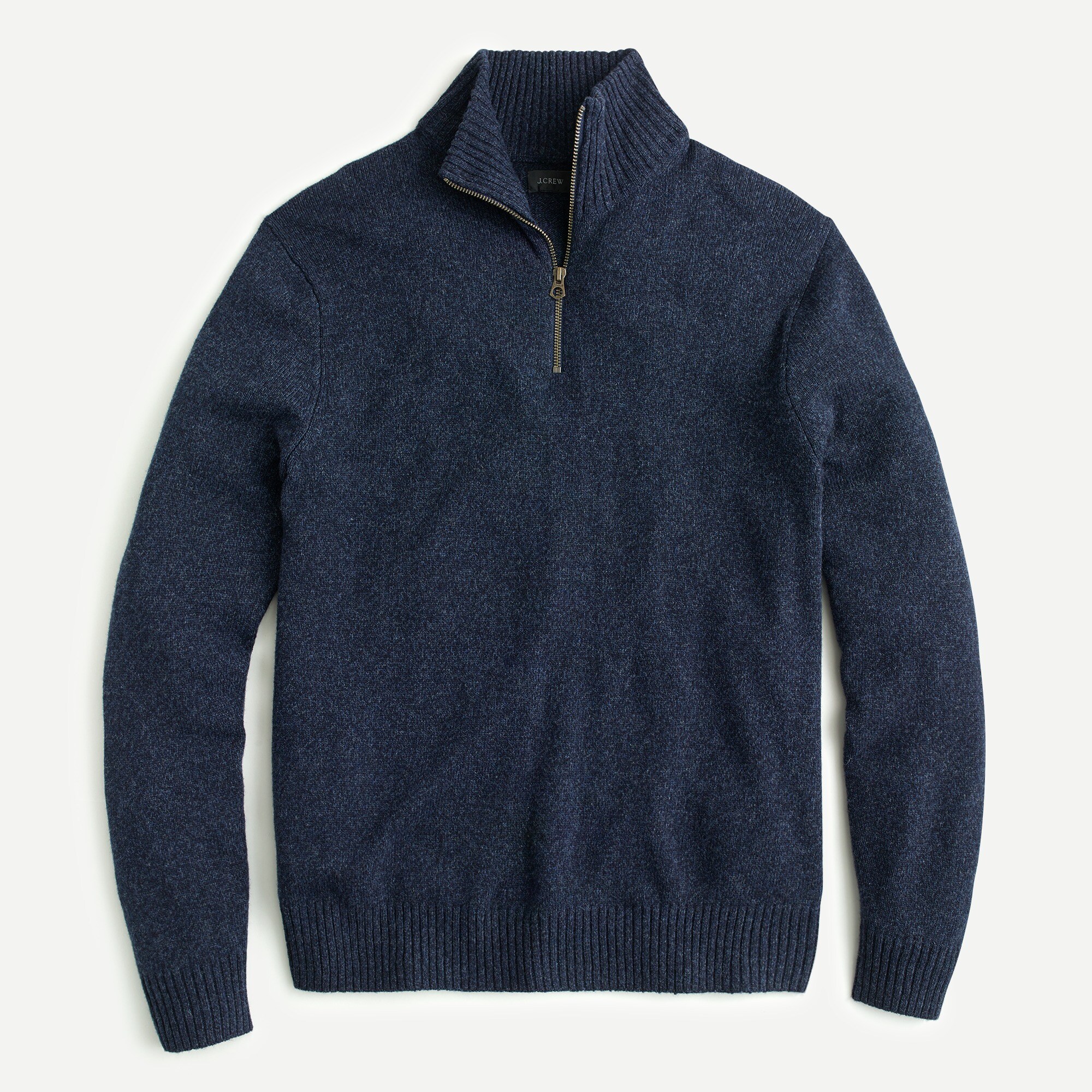 Rugged merino wool half-zip sweater
