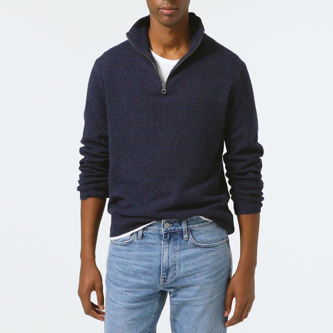 merino half zip sweater