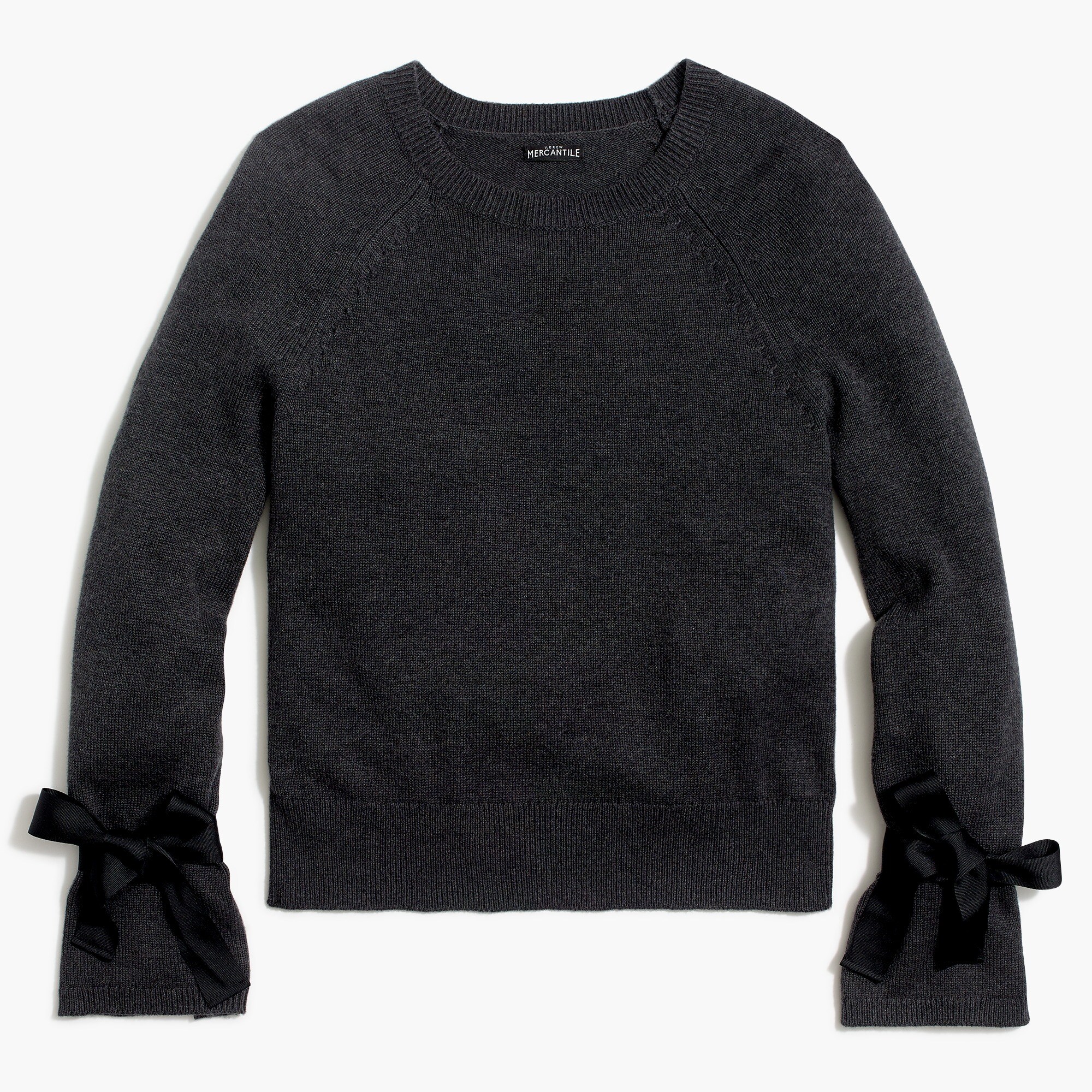Tie bell-sleeve pullover sweater