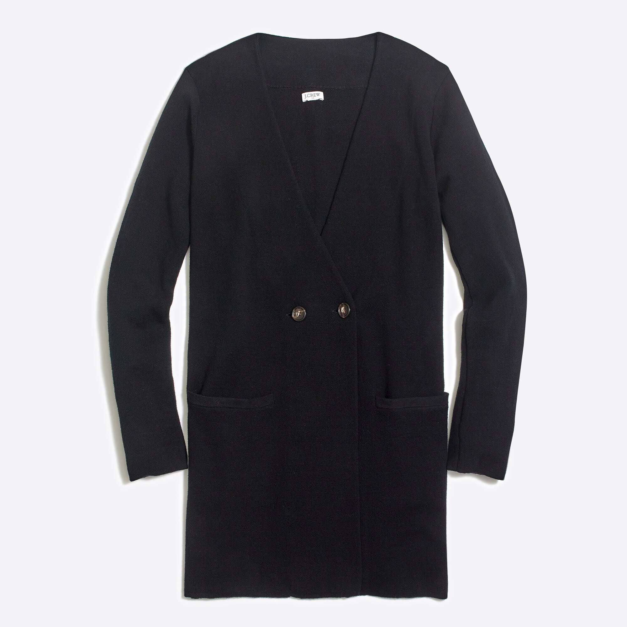 Collarless sweater-blazer
