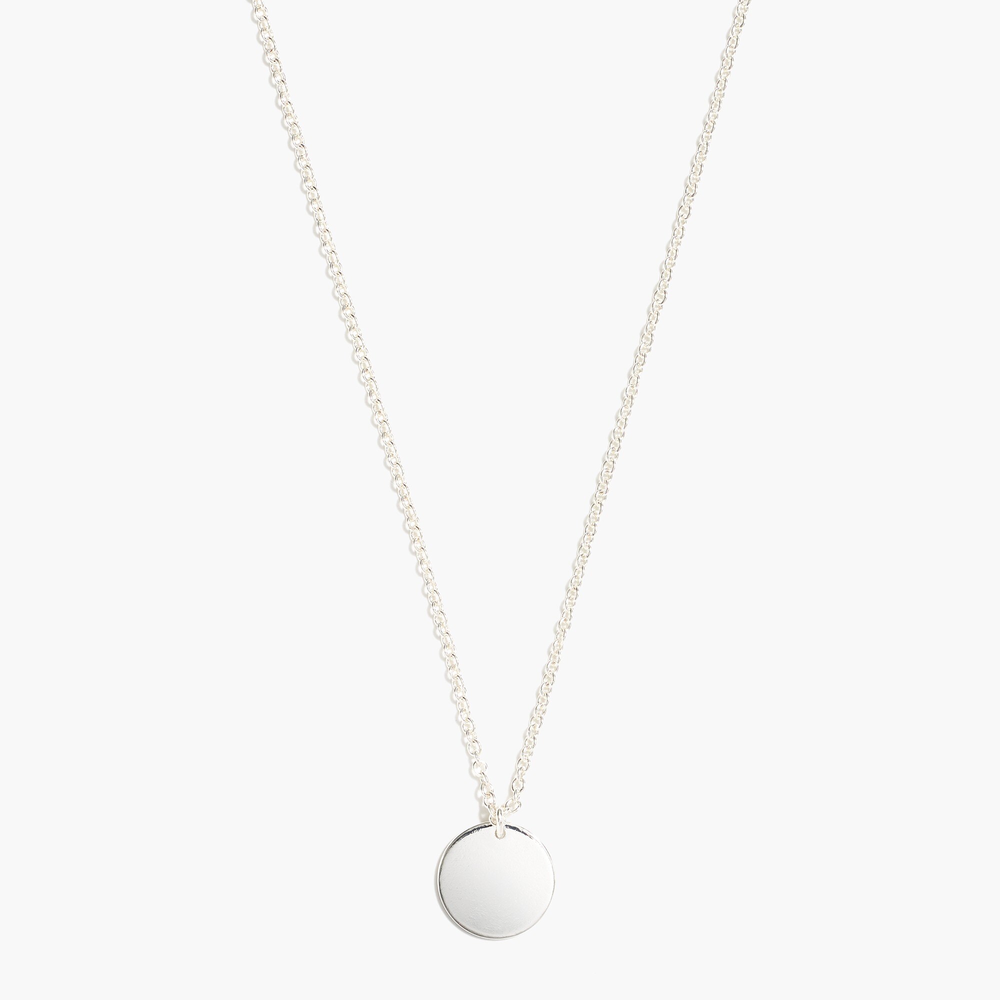 Simple disc pendant necklace
